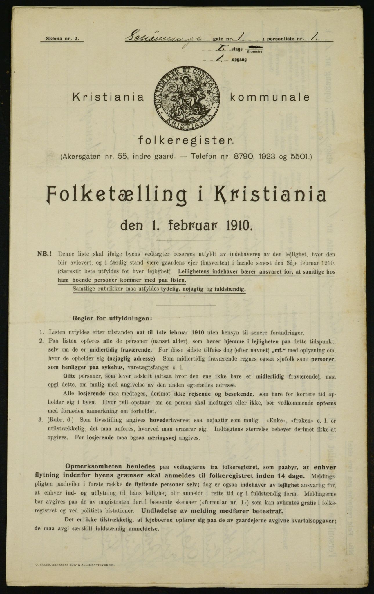 OBA, Municipal Census 1910 for Kristiania, 1910, p. 89135