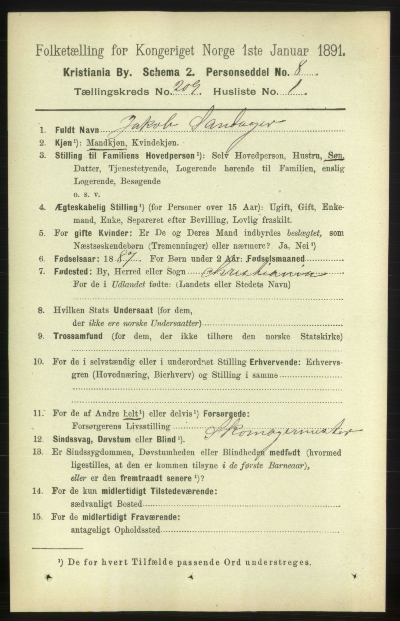RA, 1891 census for 0301 Kristiania, 1891, p. 125089