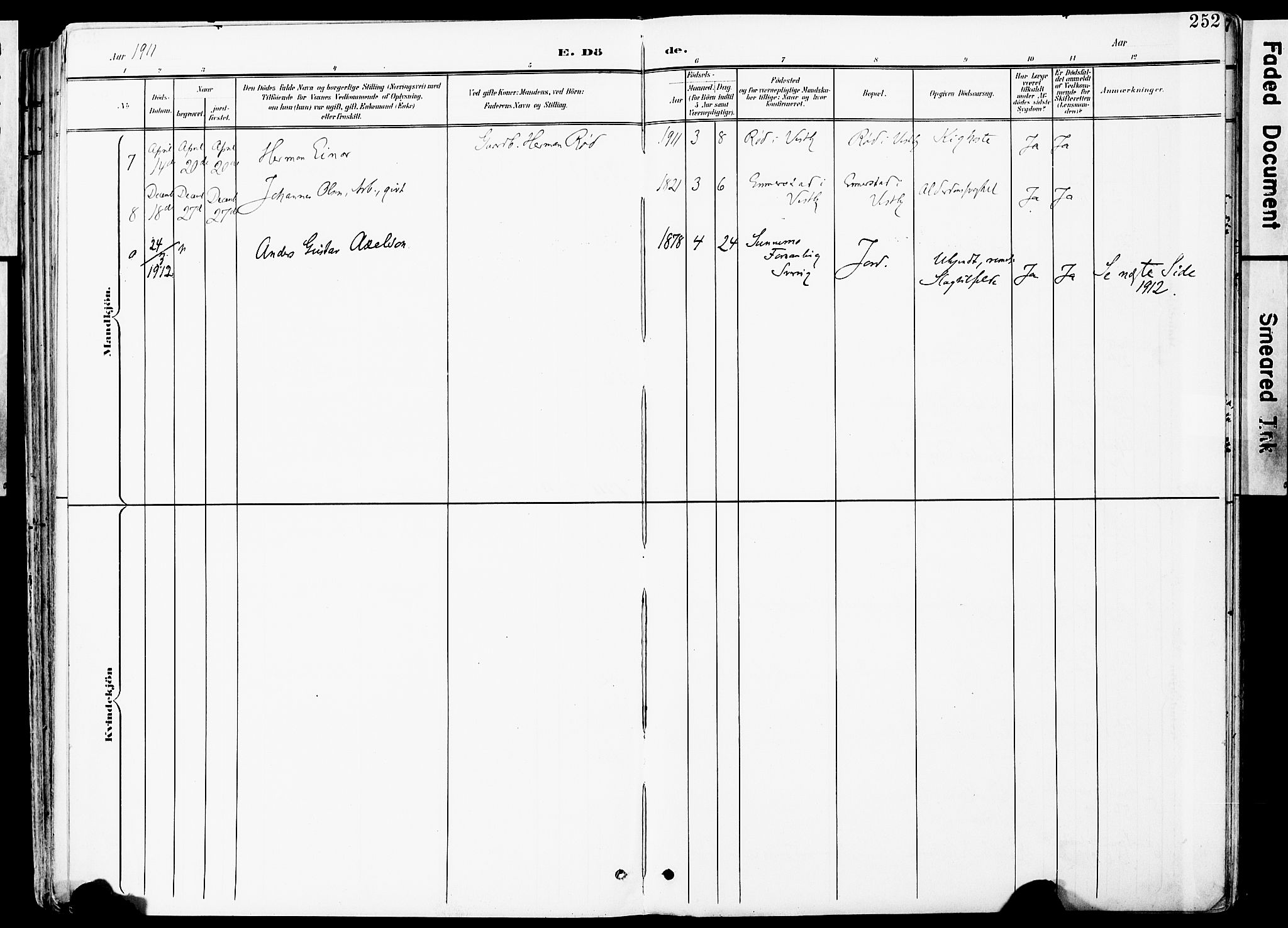 Vestby prestekontor Kirkebøker, AV/SAO-A-10893/F/Fa/L0010: Parish register (official) no. I 10, 1900-1926, p. 252