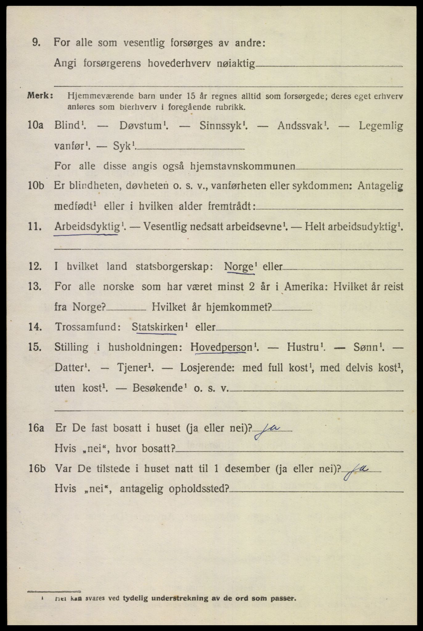 SAK, 1920 census for Grindheim, 1920, p. 1834