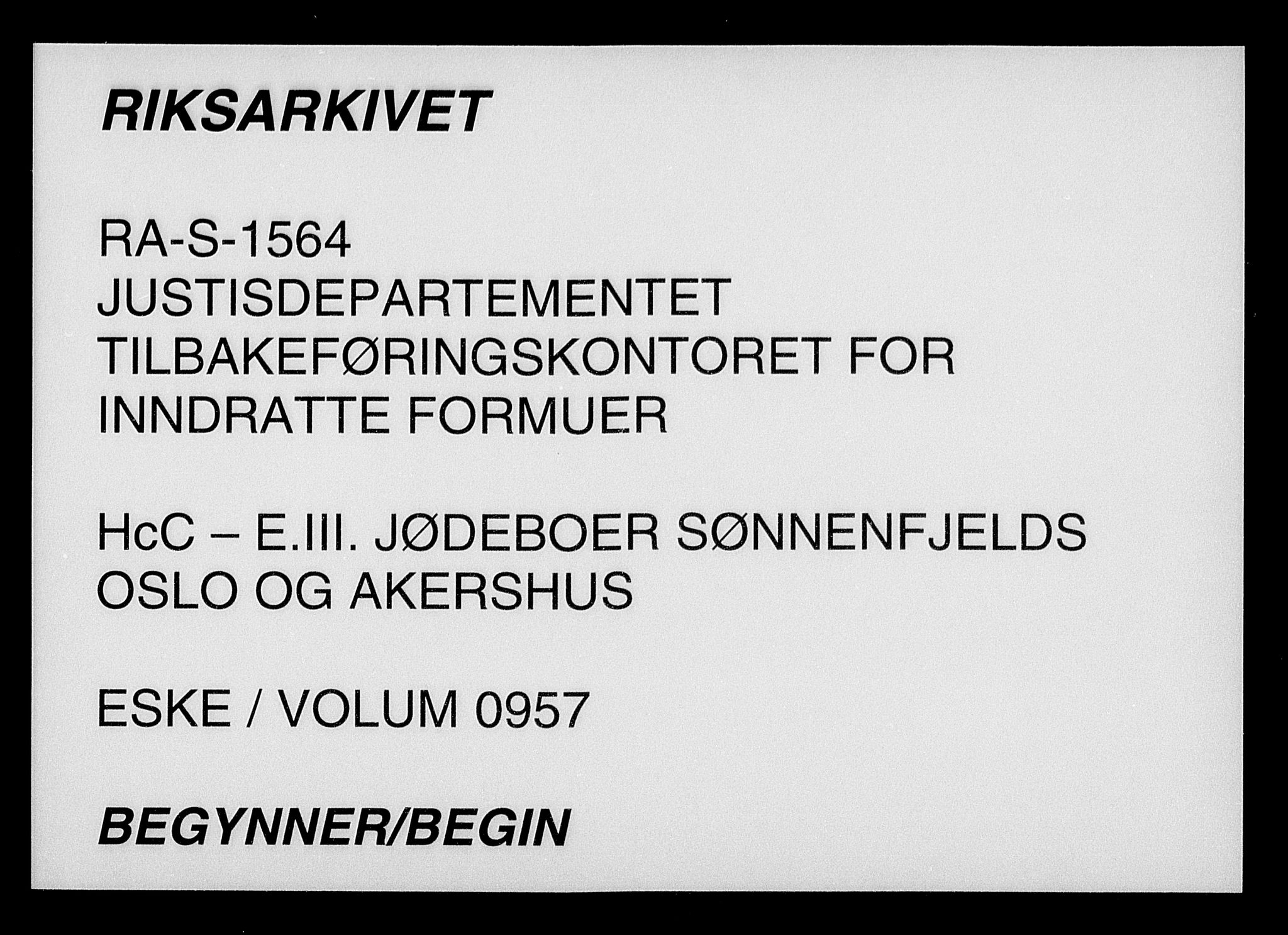 Justisdepartementet, Tilbakeføringskontoret for inndratte formuer, AV/RA-S-1564/H/Hc/Hcc/L0957: --, 1945-1947, p. 1