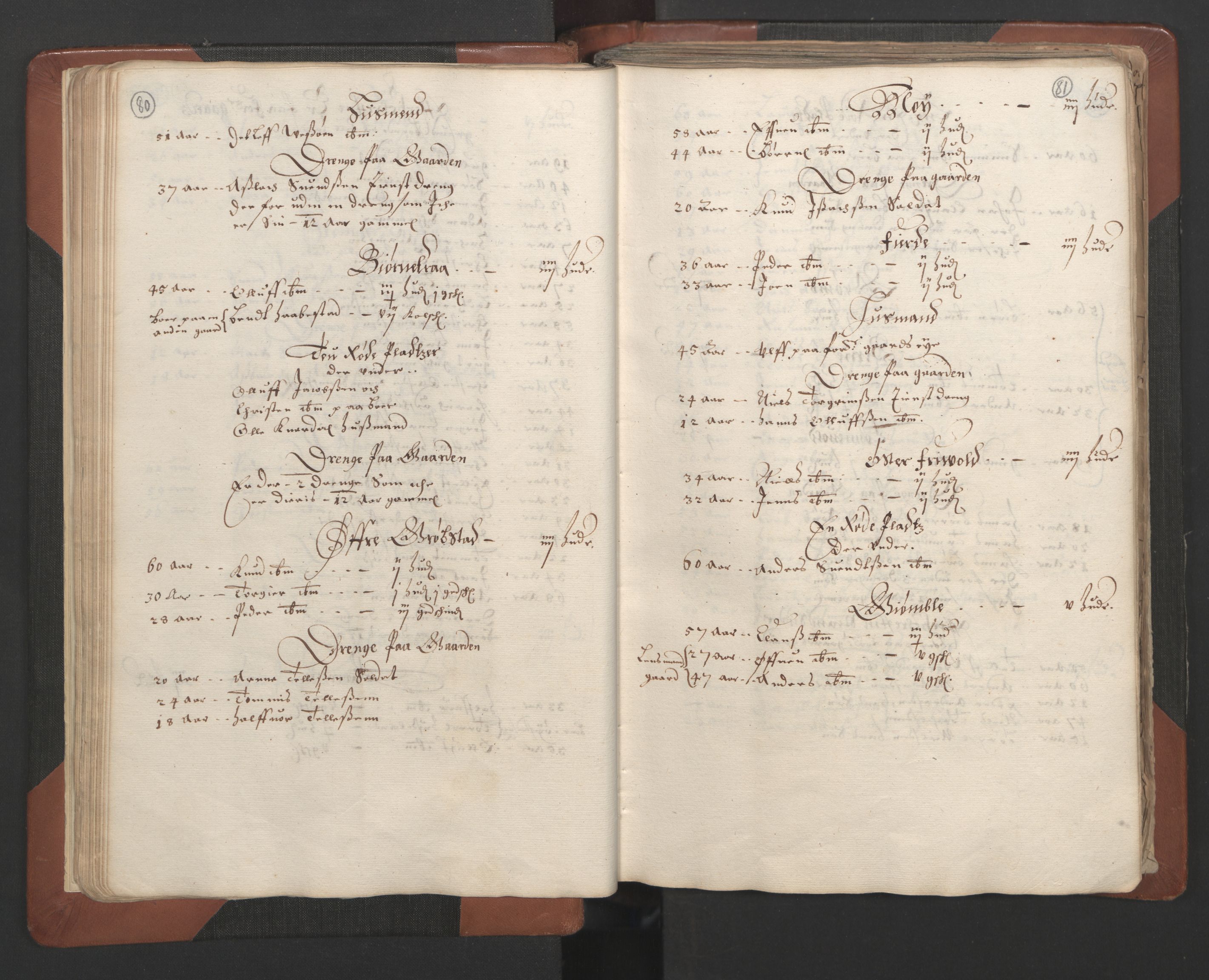 RA, Bailiff's Census 1664-1666, no. 7: Nedenes fogderi, 1664-1666, p. 80-81