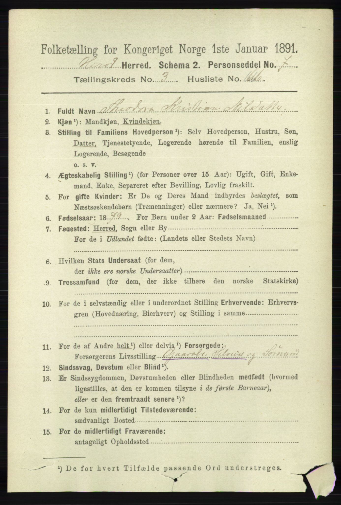 RA, 1891 census for 1039 Herad, 1891, p. 1340