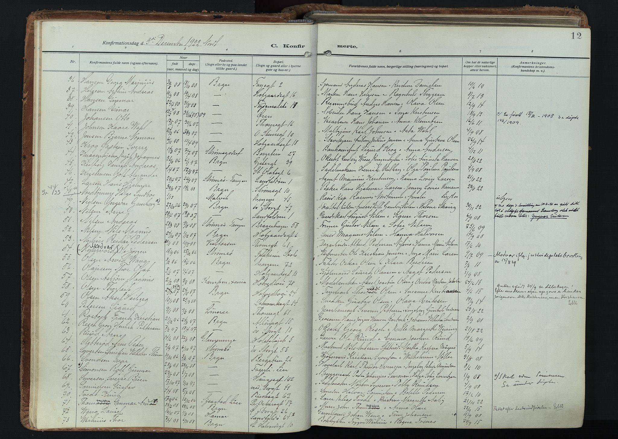 Bragernes kirkebøker, AV/SAKO-A-6/F/Fc/L0009: Parish register (official) no. III 9, 1921-1939, p. 12