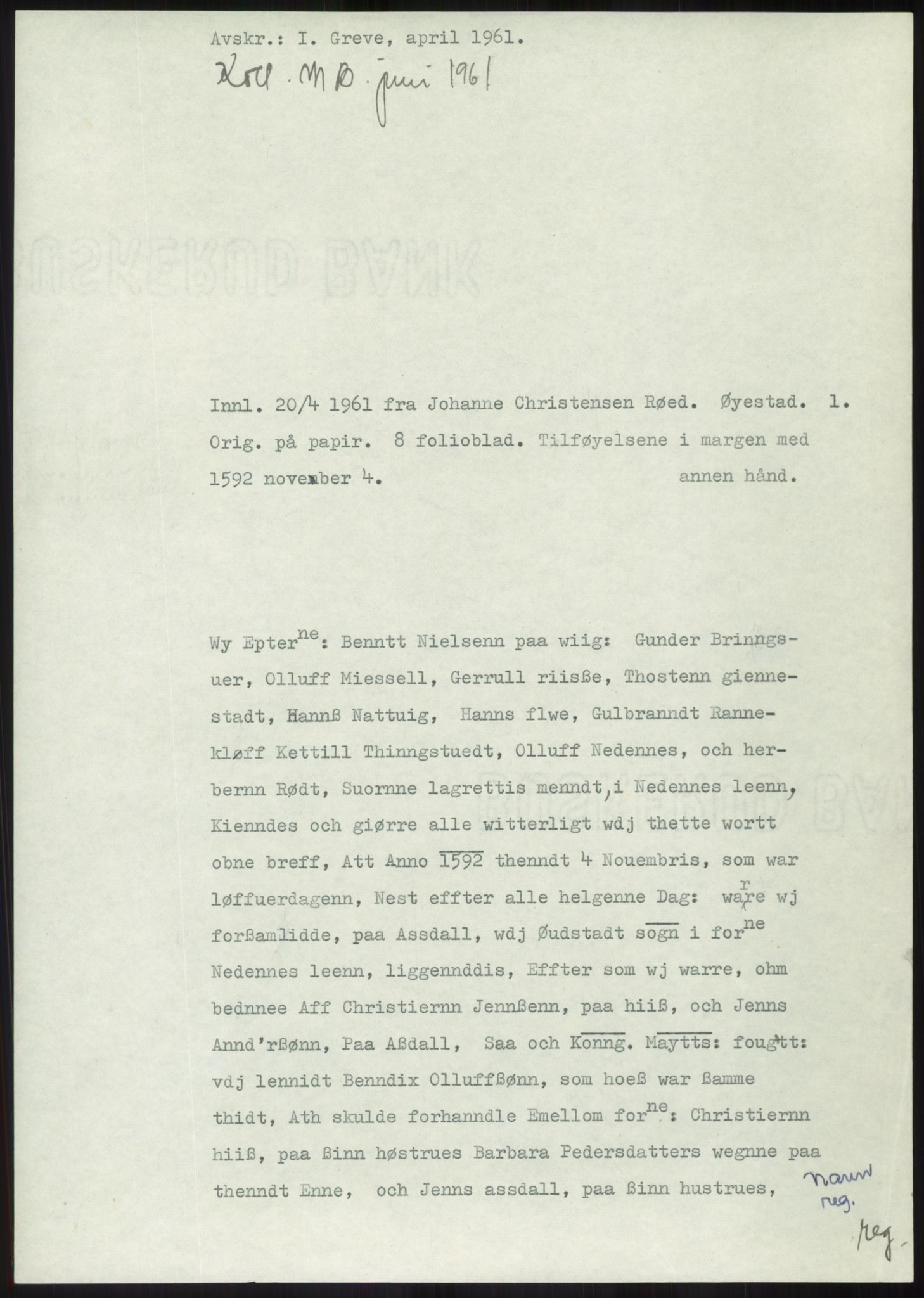 Samlinger til kildeutgivelse, Diplomavskriftsamlingen, RA/EA-4053/H/Ha, p. 1766