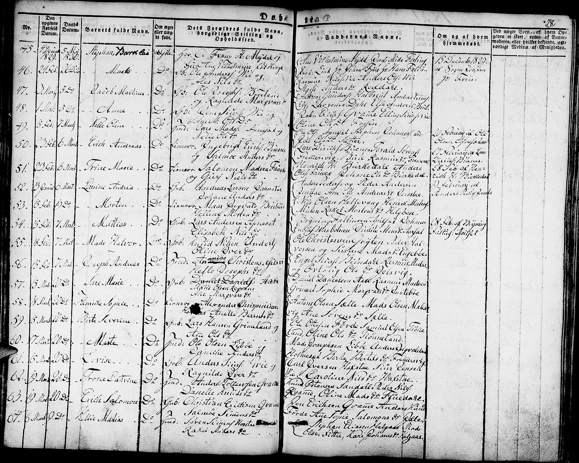 Førde sokneprestembete, SAB/A-79901/H/Haa/Haaa/L0006: Parish register (official) no. A 6, 1821-1842, p. 78