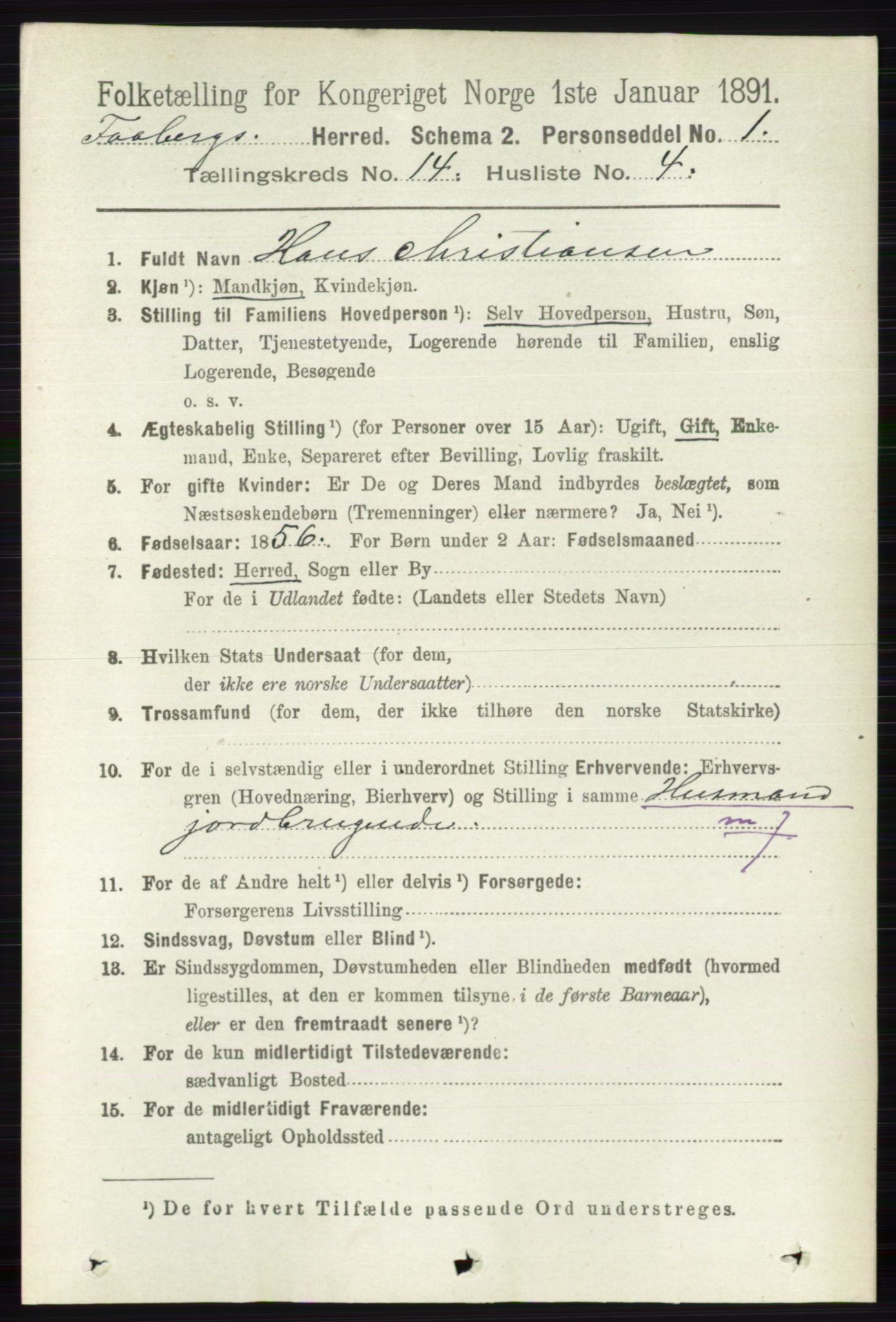 RA, 1891 census for 0524 Fåberg, 1891, p. 5667