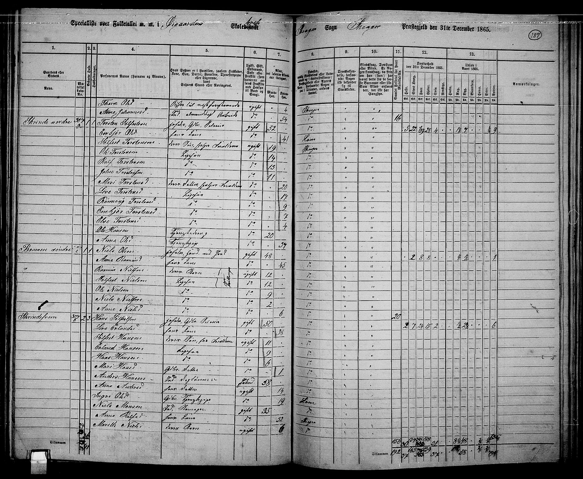 RA, 1865 census for Skjåk, 1865, p. 42