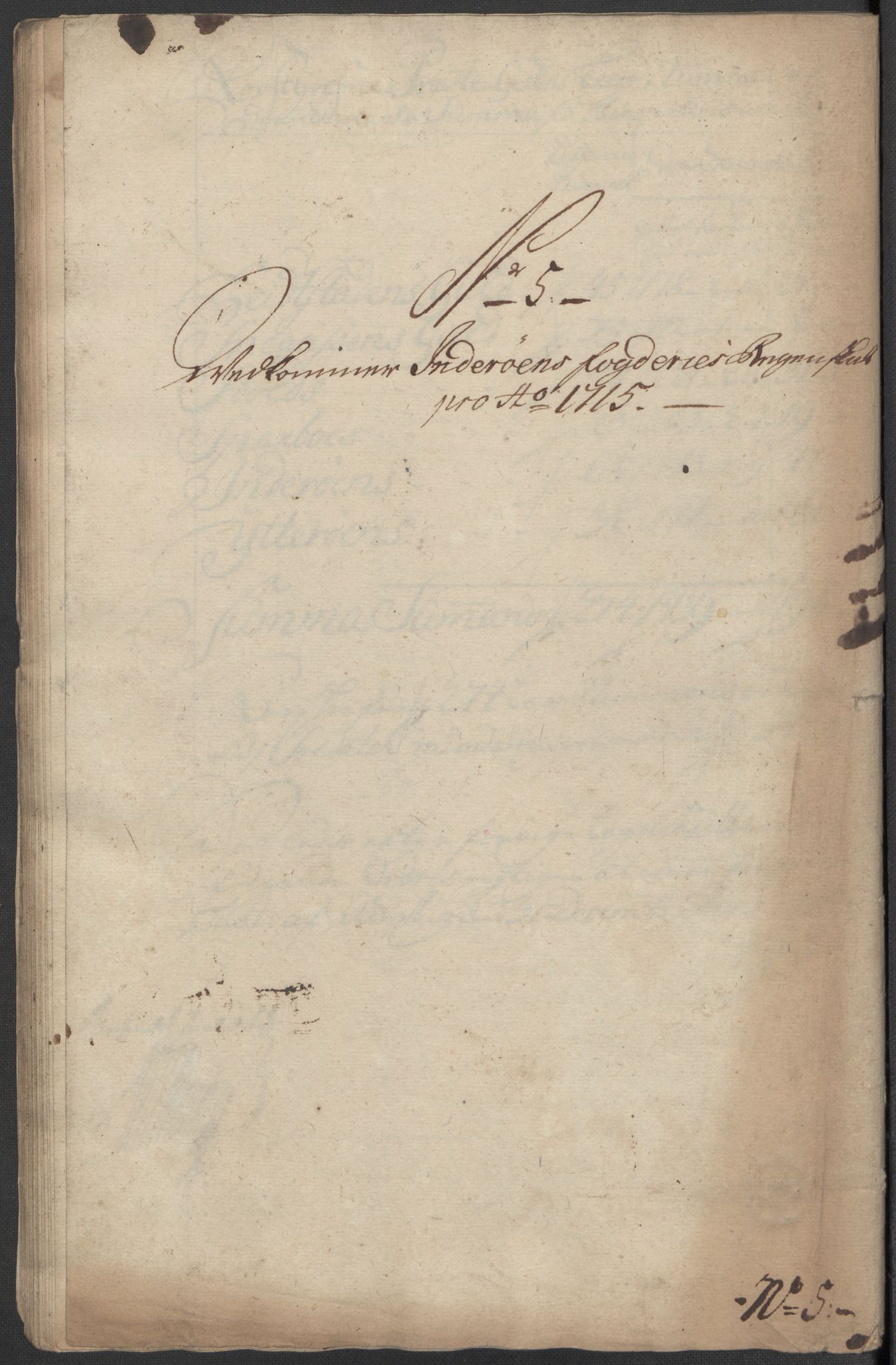 Rentekammeret inntil 1814, Reviderte regnskaper, Fogderegnskap, RA/EA-4092/R63/L4323: Fogderegnskap Inderøy, 1715, p. 169