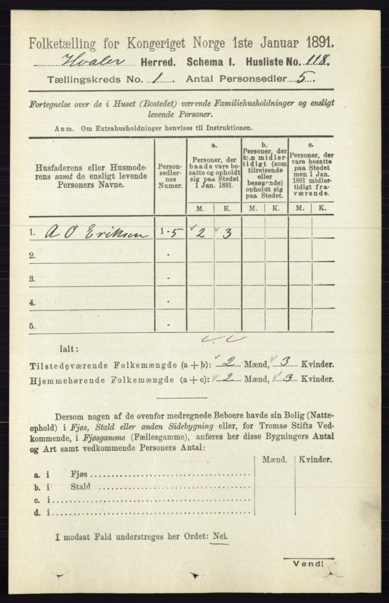 RA, 1891 census for 0111 Hvaler, 1891, p. 141