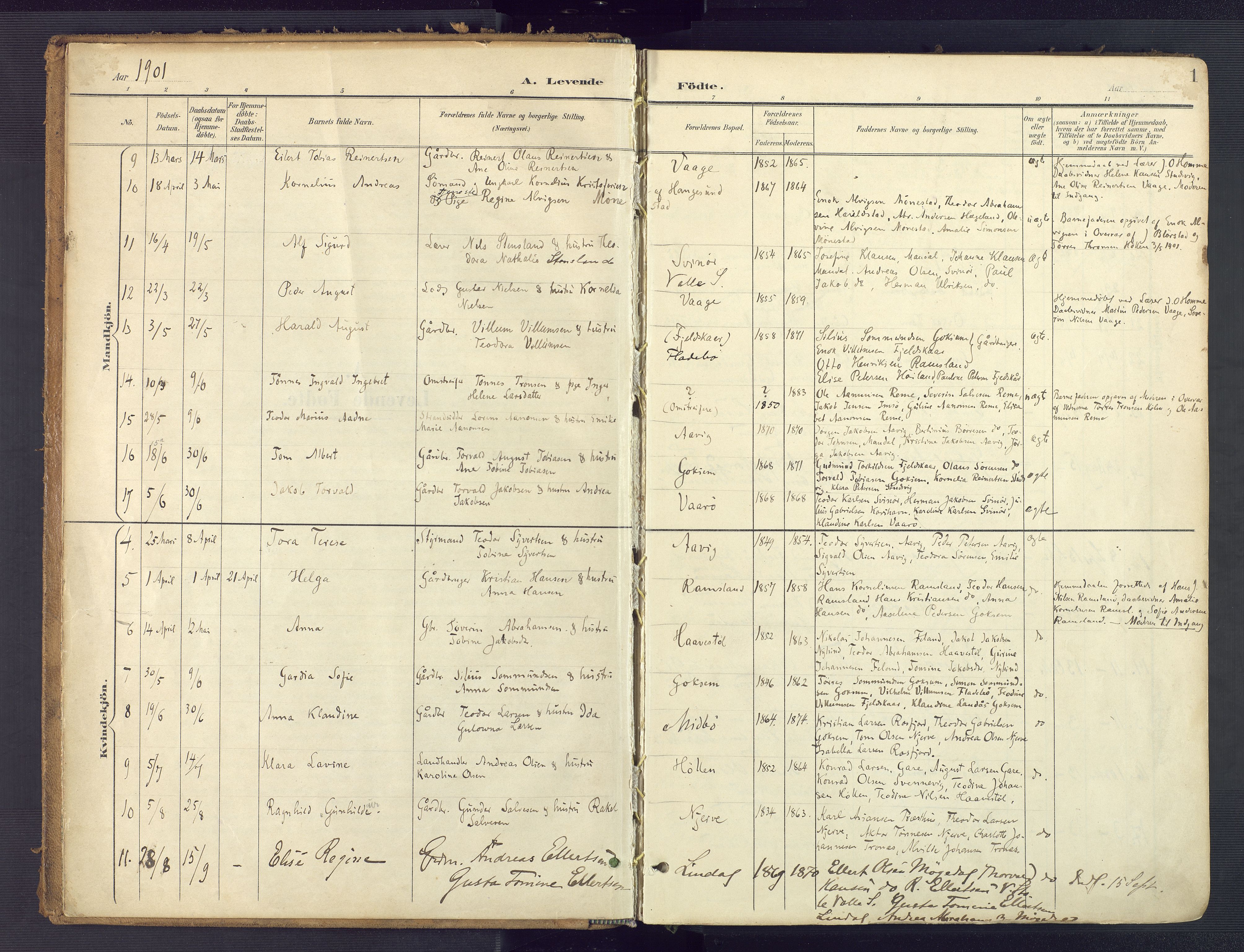 Sør-Audnedal sokneprestkontor, AV/SAK-1111-0039/F/Fa/Faa/L0005: Parish register (official) no. A 5, 1900-1923, p. 1