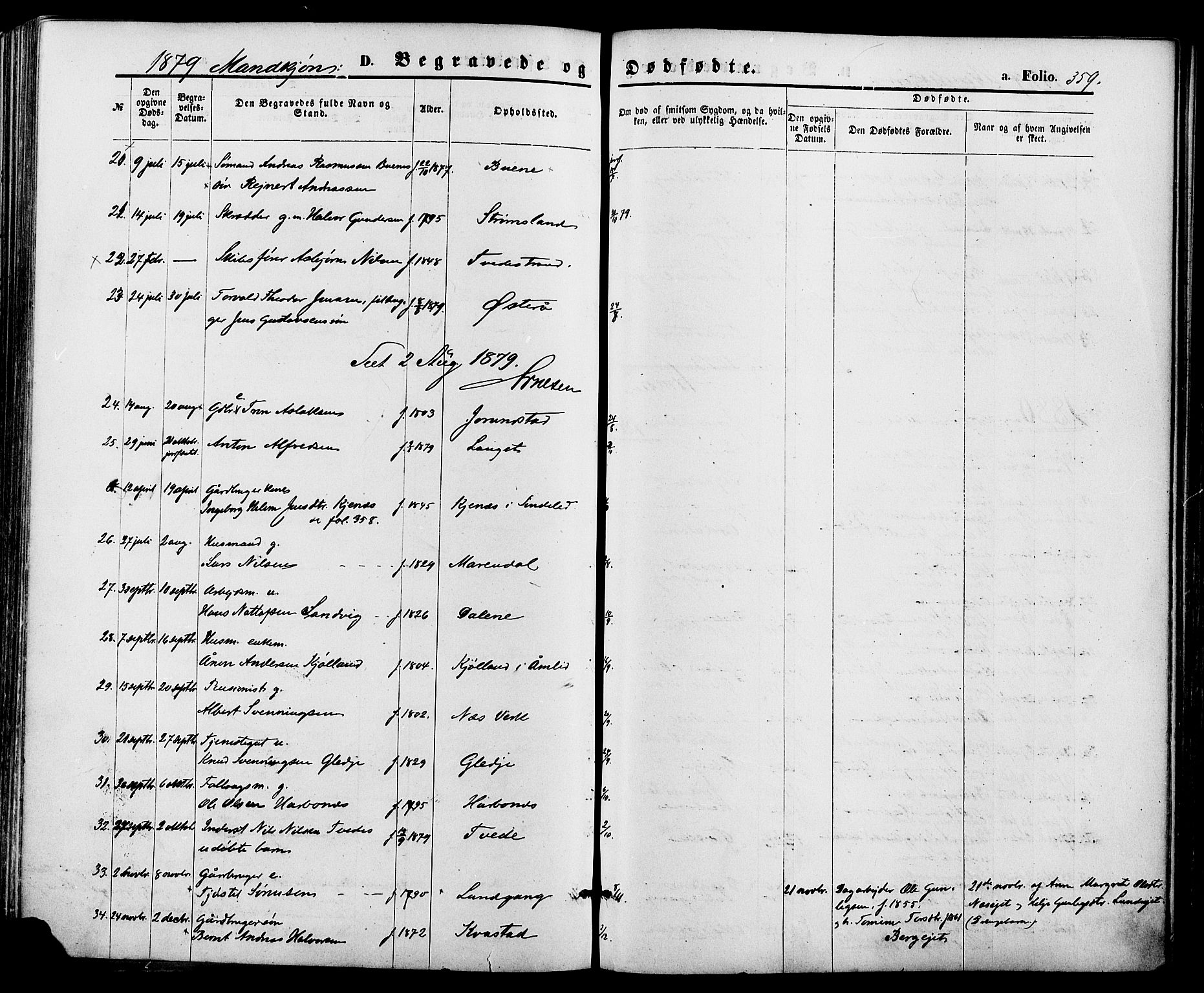 Holt sokneprestkontor, AV/SAK-1111-0021/F/Fa/L0010: Parish register (official) no. A 10, 1872-1885, p. 359