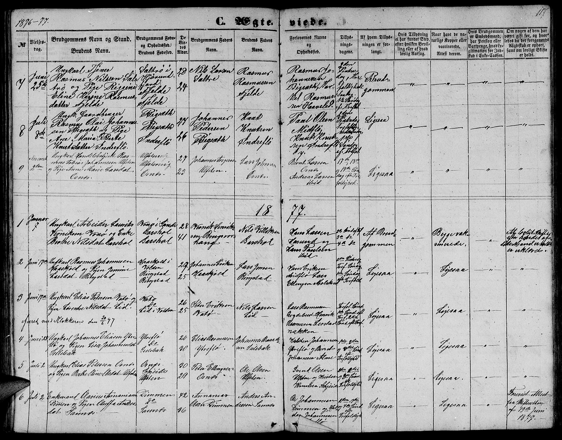 Ministerialprotokoller, klokkerbøker og fødselsregistre - Møre og Romsdal, AV/SAT-A-1454/509/L0111: Parish register (copy) no. 509C01, 1854-1882, p. 117