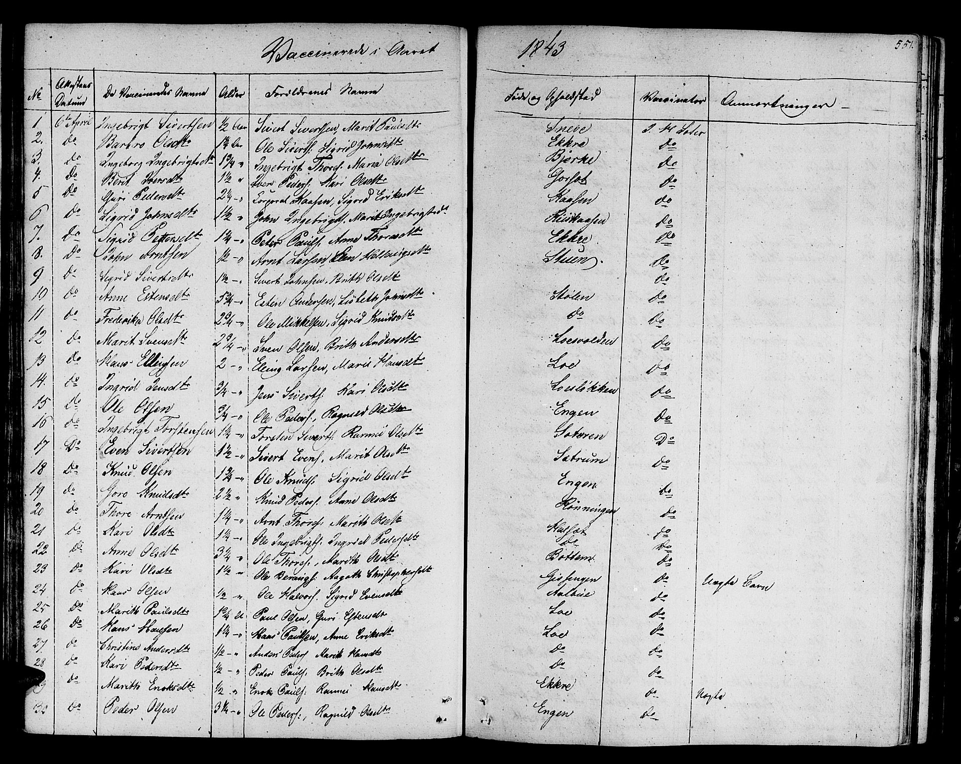 Ministerialprotokoller, klokkerbøker og fødselsregistre - Sør-Trøndelag, SAT/A-1456/678/L0897: Parish register (official) no. 678A06-07, 1821-1847, p. 551