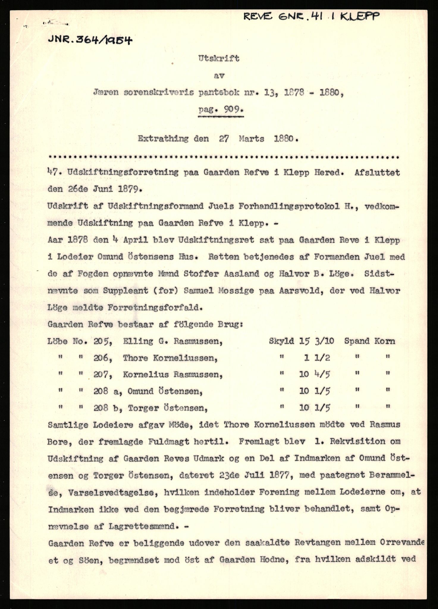 Statsarkivet i Stavanger, AV/SAST-A-101971/03/Y/Yj/L0068: Avskrifter sortert etter gårdsnavn: Refsnes - Risjell, 1750-1930, p. 228