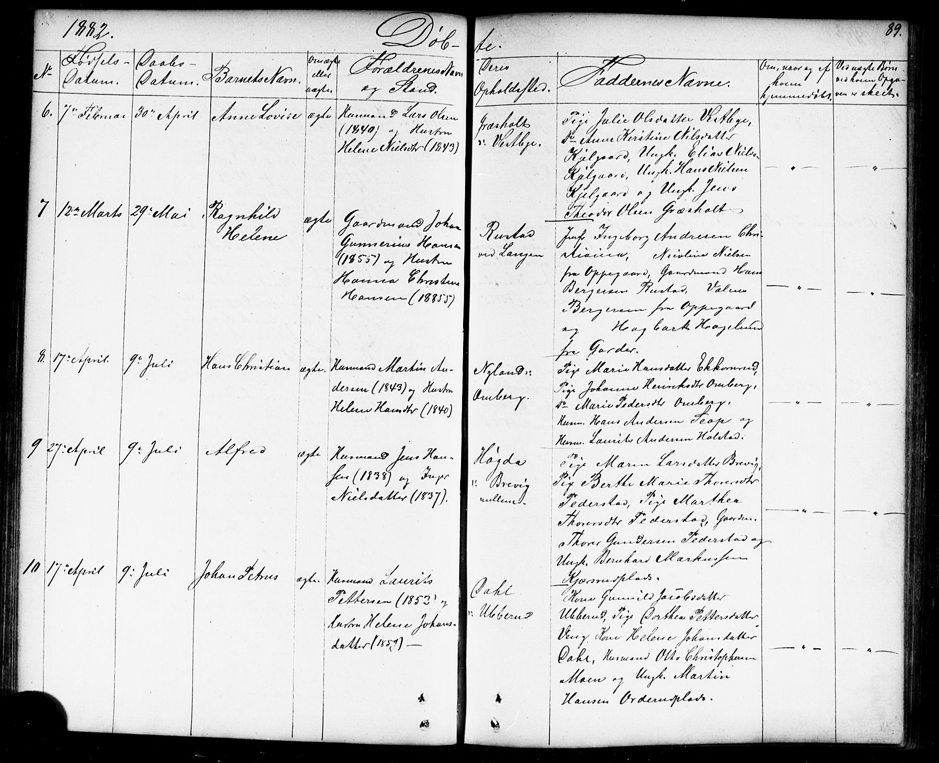 Enebakk prestekontor Kirkebøker, SAO/A-10171c/G/Gb/L0001: Parish register (copy) no. II 1, 1859-1890, p. 89