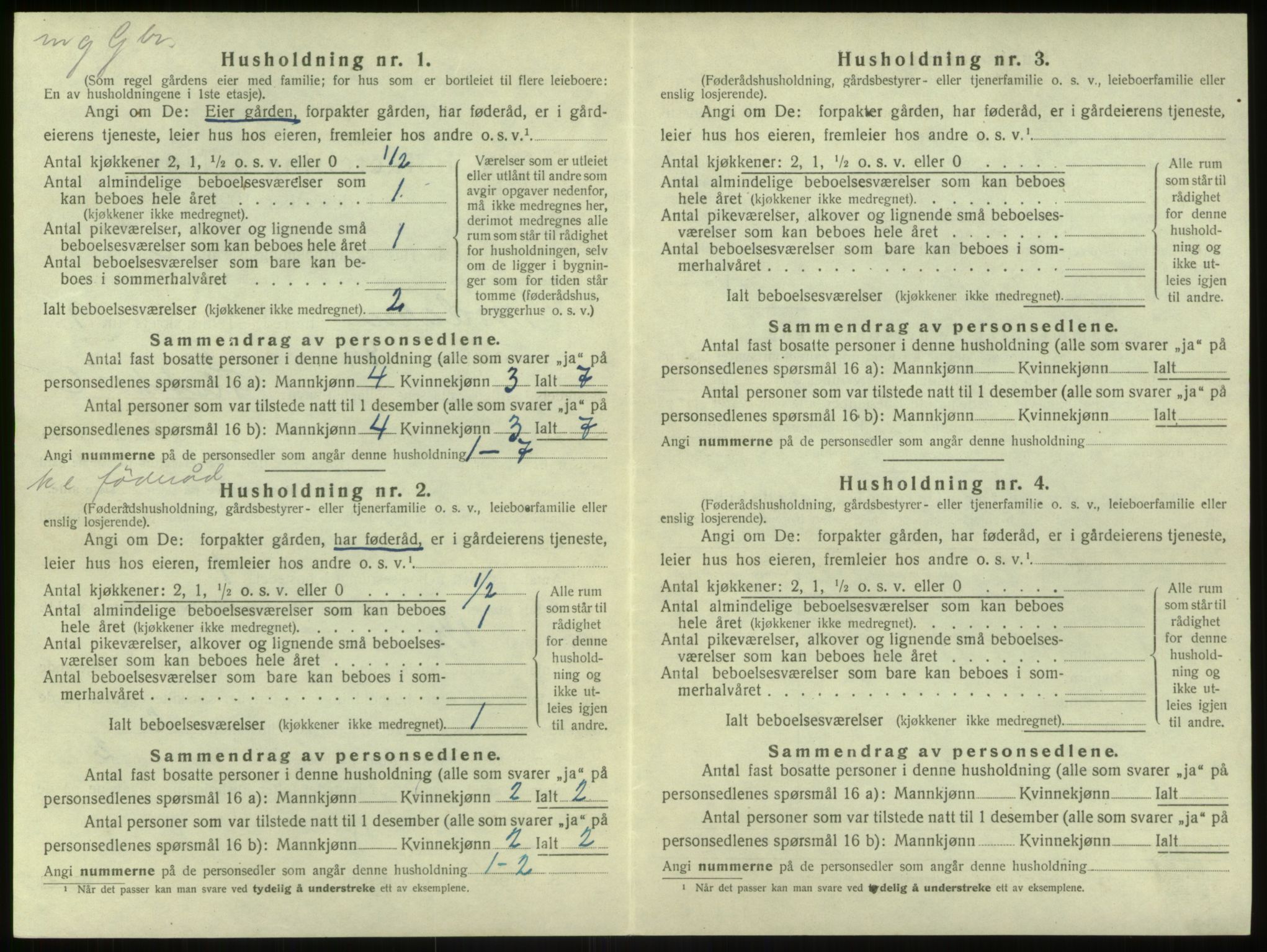 SAB, 1920 census for Modalen, 1920, p. 232