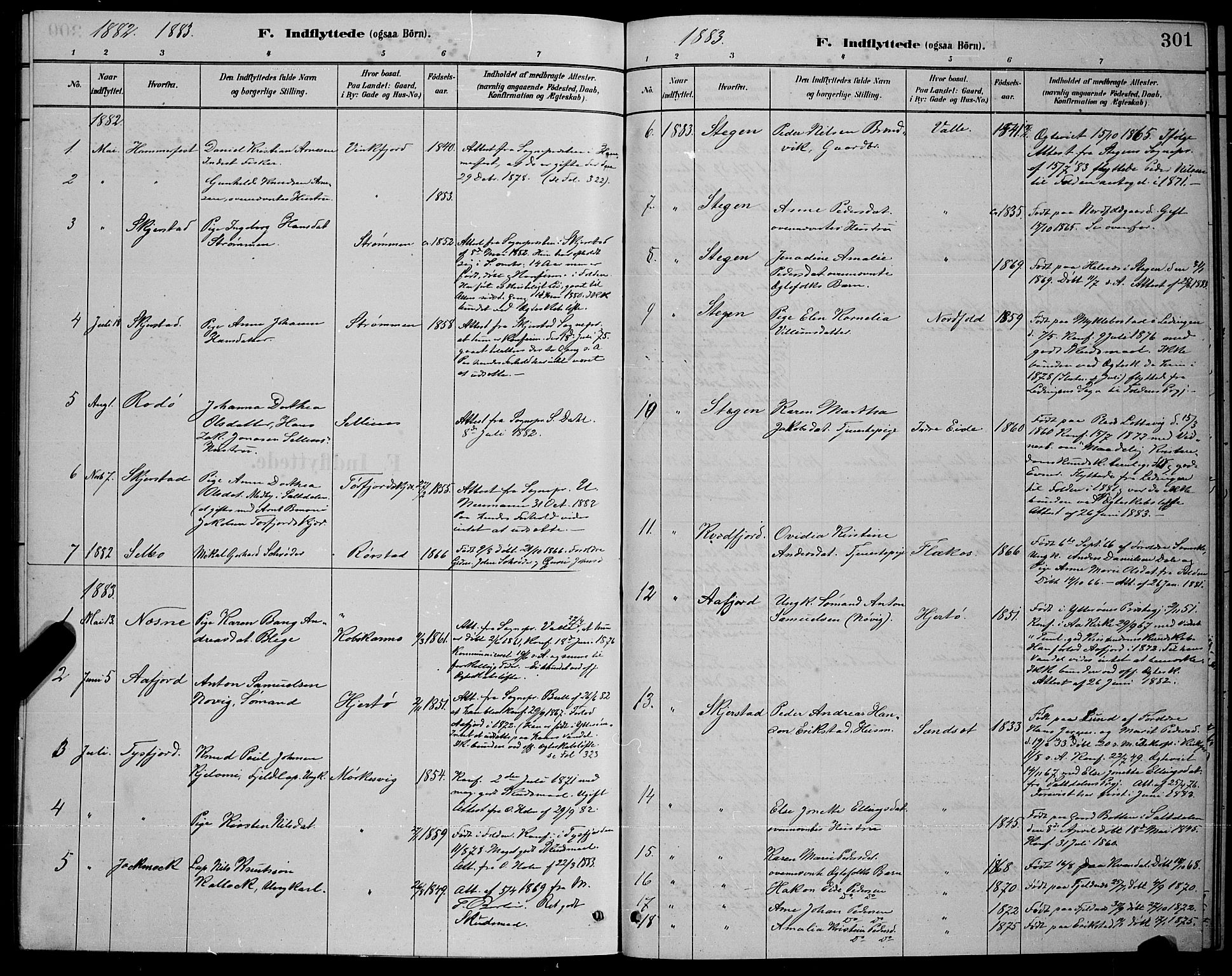 Ministerialprotokoller, klokkerbøker og fødselsregistre - Nordland, AV/SAT-A-1459/853/L0772: Parish register (official) no. 853A11, 1881-1900, p. 301