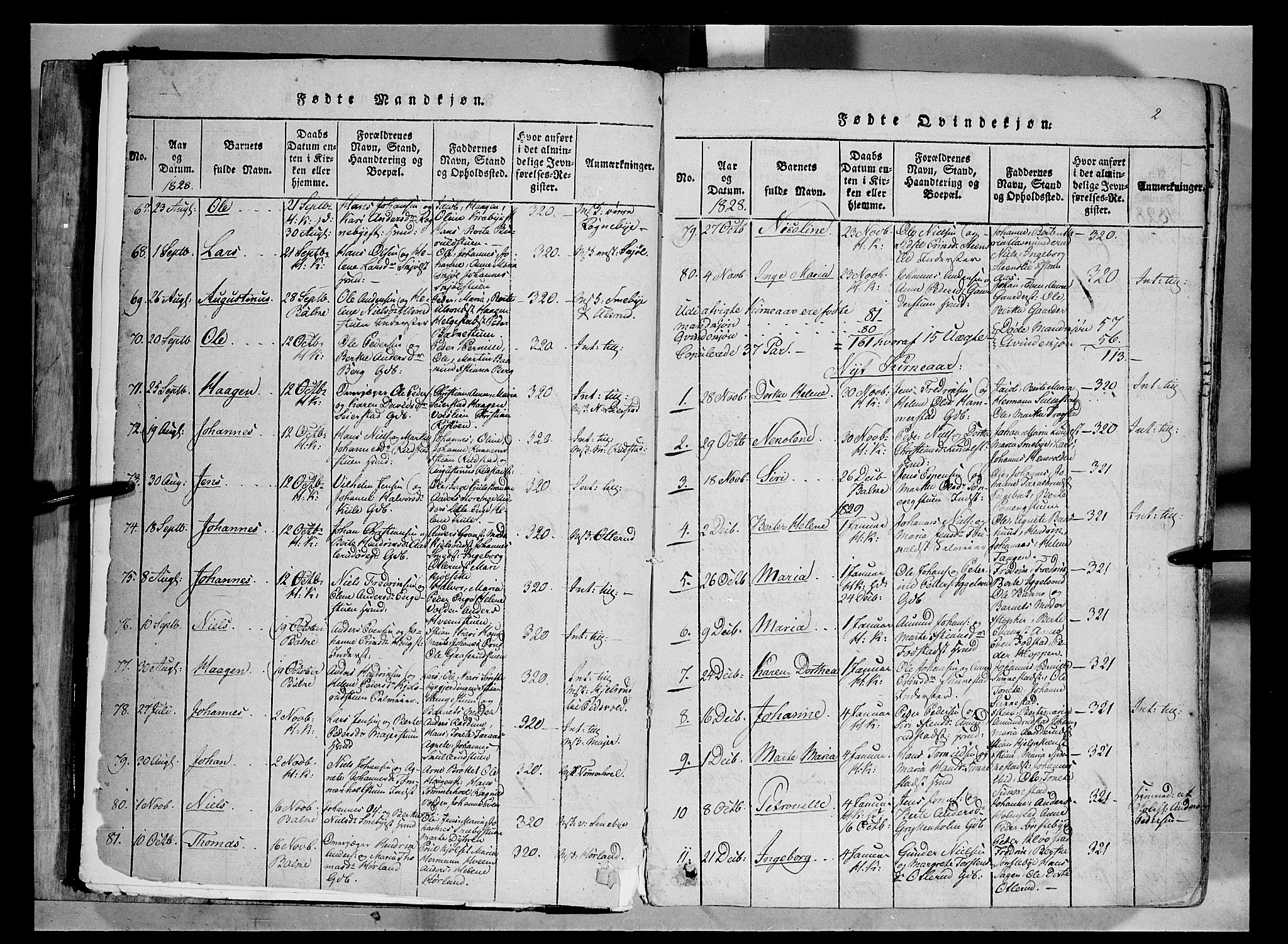 Østre Toten prestekontor, SAH/PREST-104/H/Ha/Haa/L0001: Parish register (official) no. 1, 1828-1839, p. 2