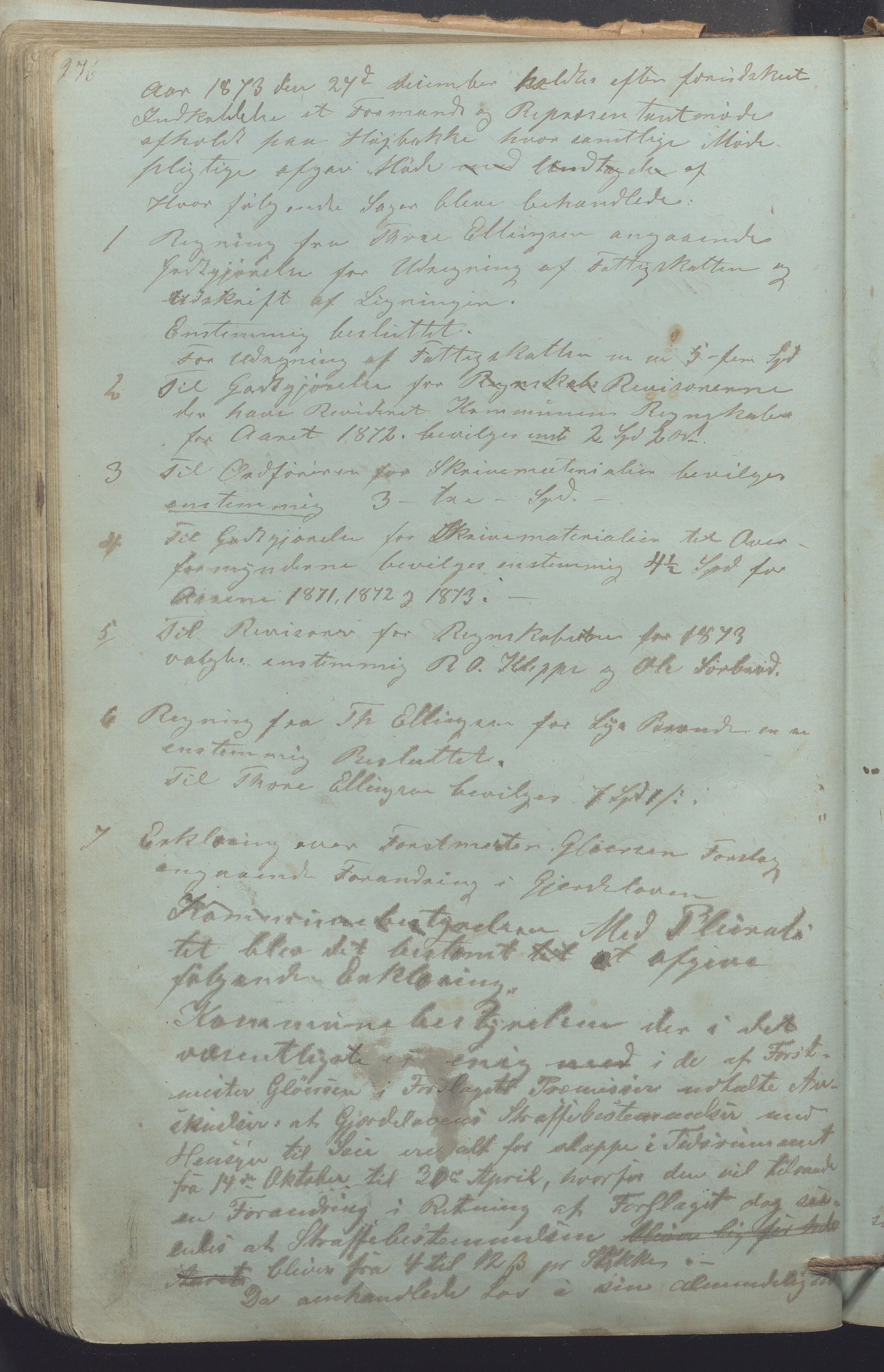 Klepp kommune - Formannskapet, IKAR/K-100277/A/L0002: Møtebok, 1861-1878, p. 276