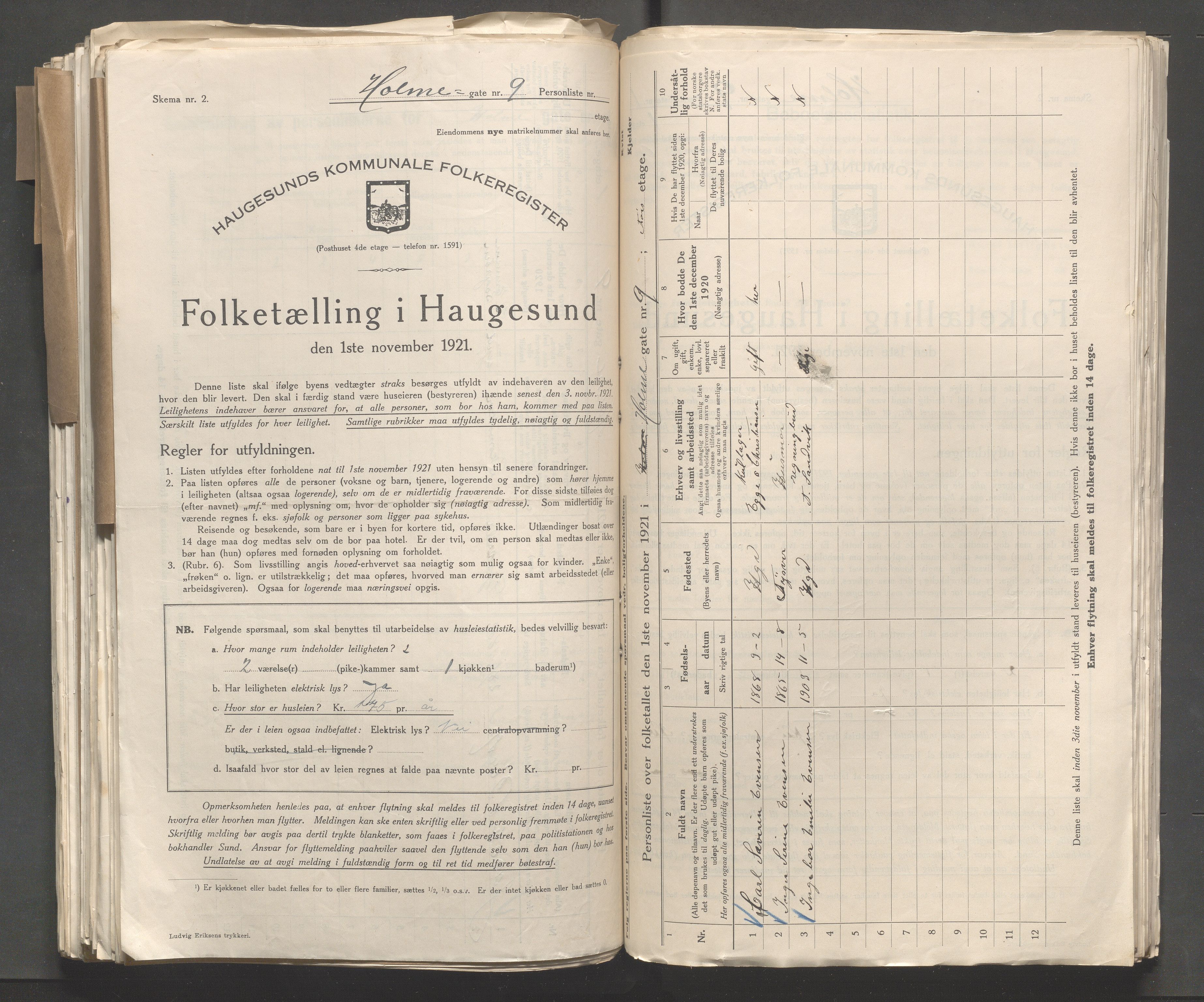 IKAR, Local census 1.11.1921 for Haugesund, 1921, p. 6126