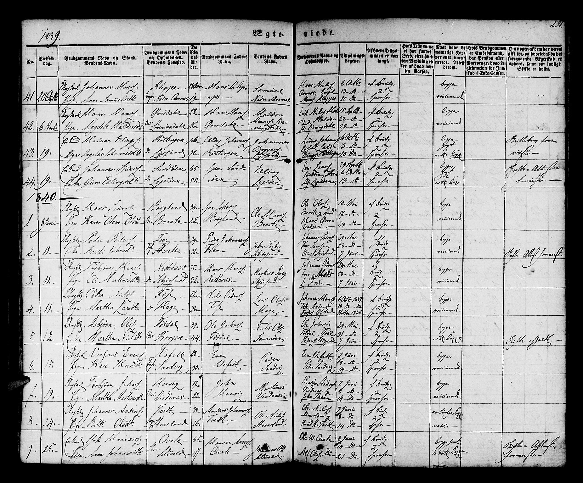 Os sokneprestembete, SAB/A-99929: Parish register (official) no. A 15, 1839-1851, p. 251