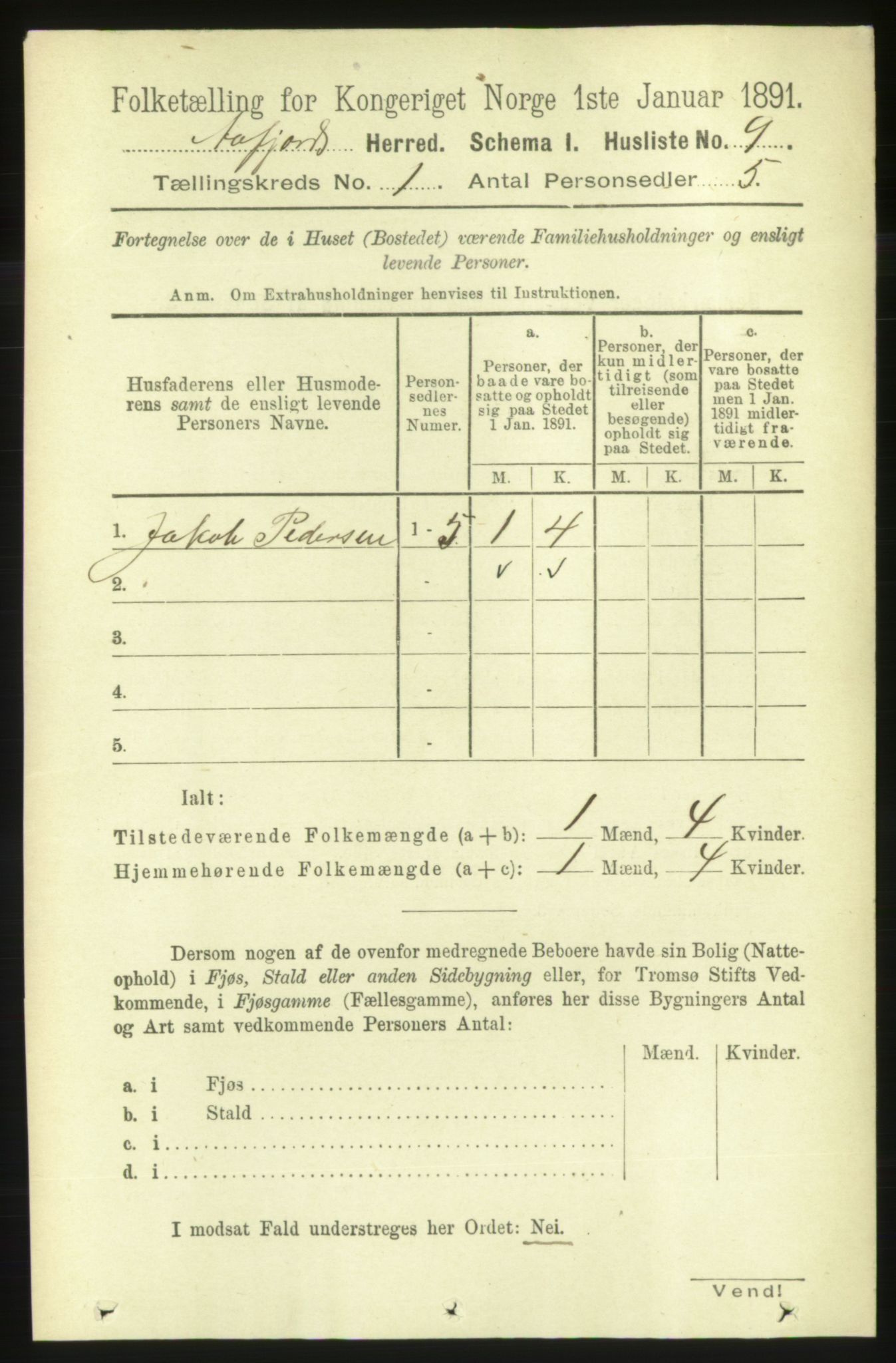 RA, 1891 census for 1630 Åfjord, 1891, p. 45