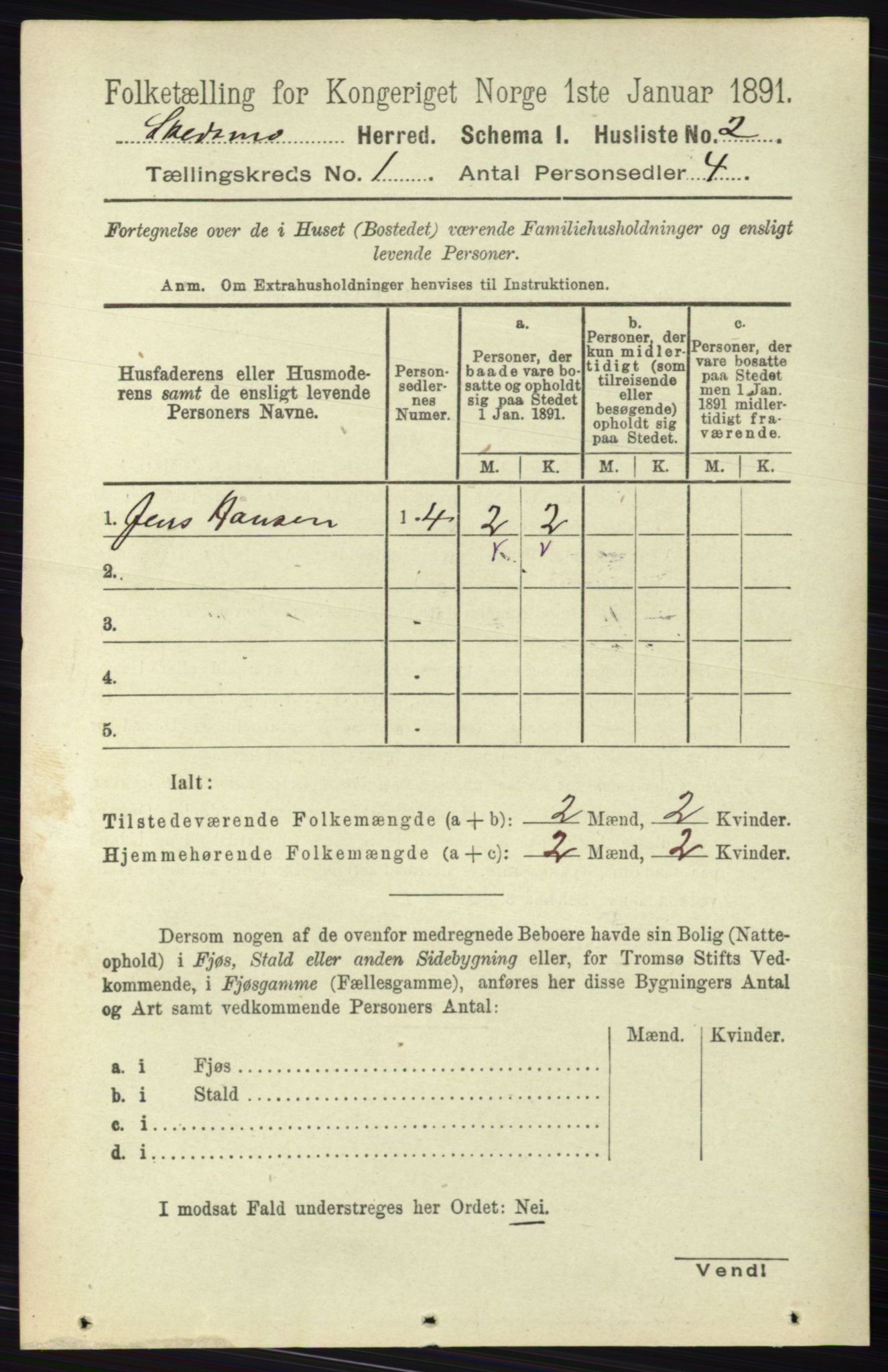 RA, 1891 census for 0231 Skedsmo, 1891, p. 31