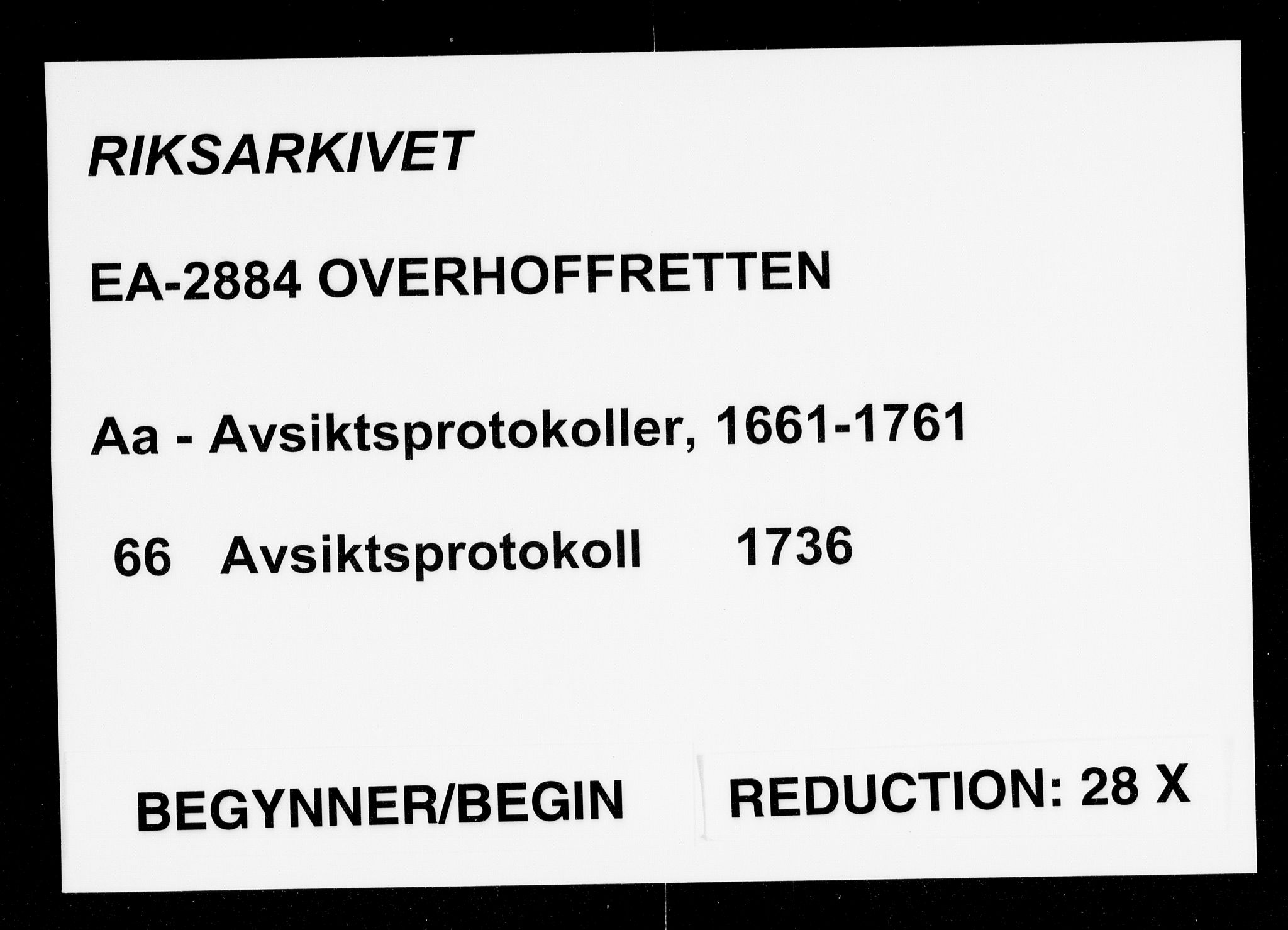 Overhoffretten 1667-1797, AV/RA-EA-2884/Aa/L0066: Avsiktsprotokoll, 1736