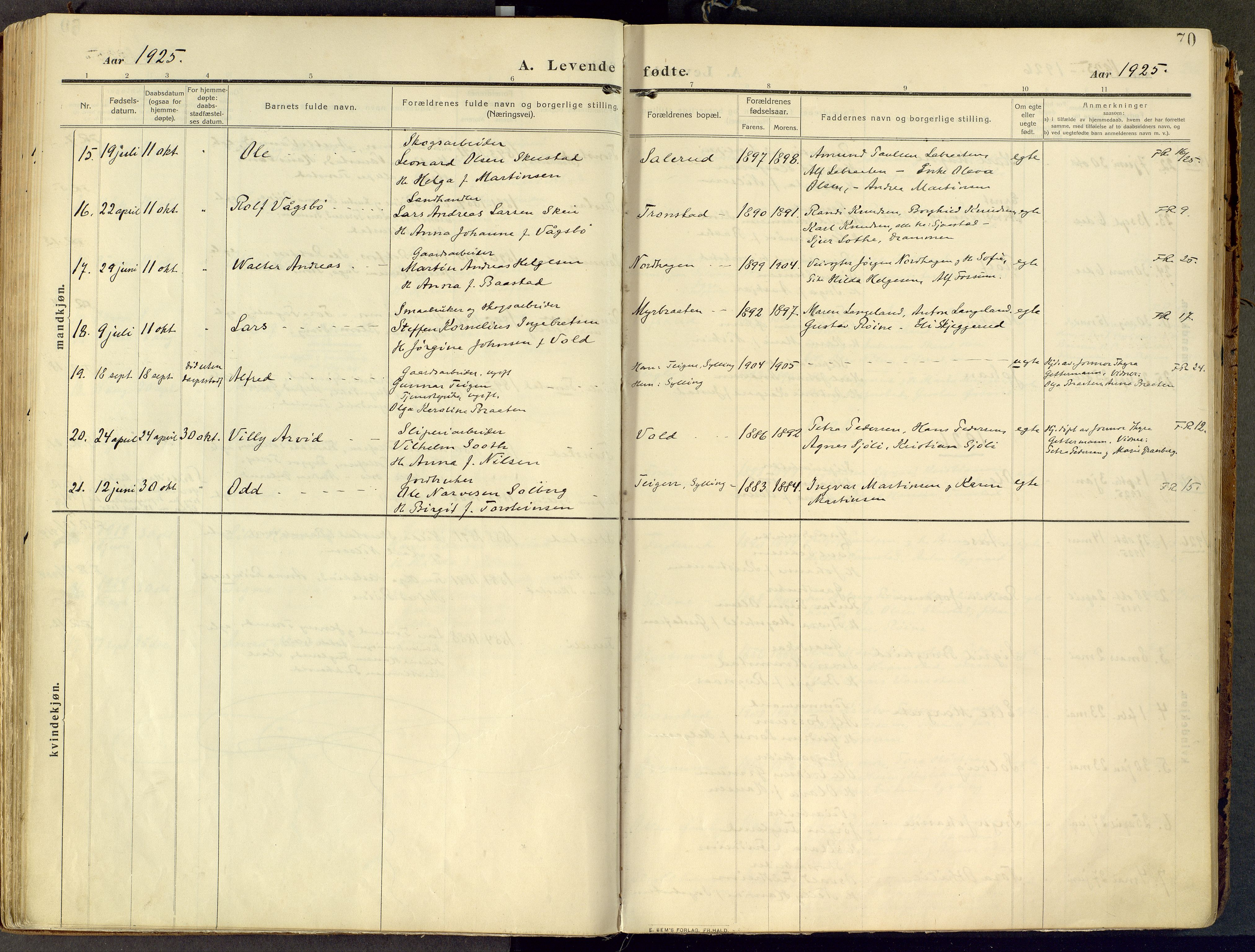 Parish register (official) no. III 1, 1910-1936, p. 70