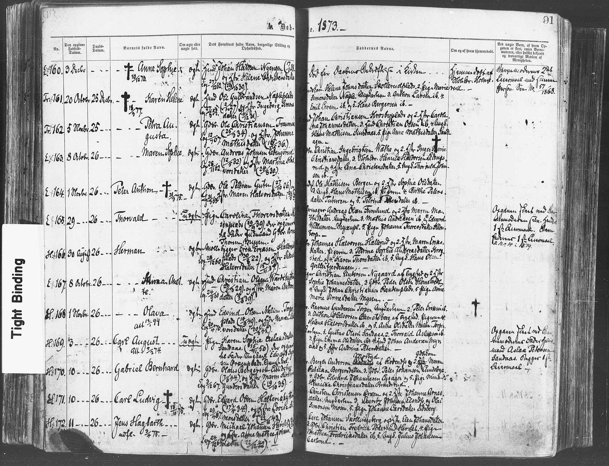 Eidsberg prestekontor Kirkebøker, AV/SAO-A-10905/F/Fa/L0011: Parish register (official) no. I 11, 1867-1878, p. 91