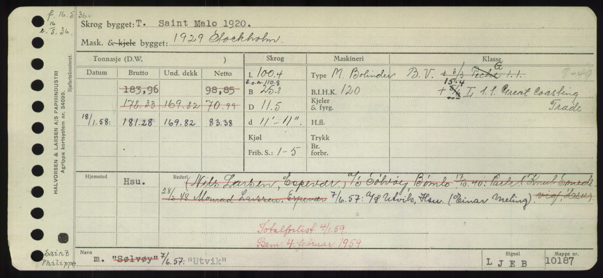 Sjøfartsdirektoratet med forløpere, Skipsmålingen, AV/RA-S-1627/H/Hd/L0040: Fartøy, U-Ve, p. 181