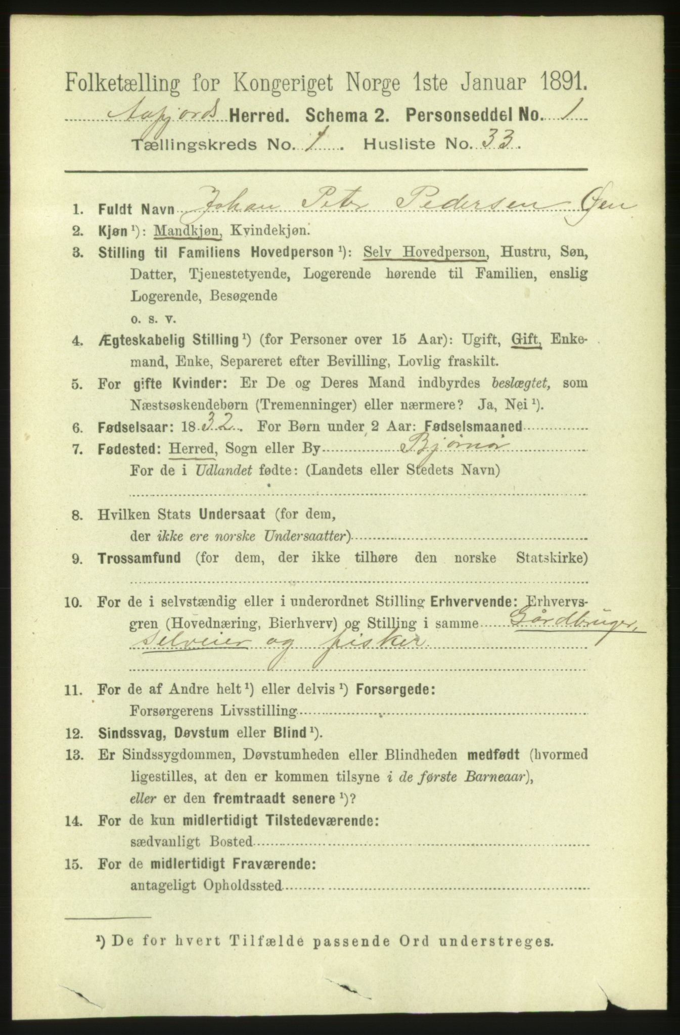 RA, 1891 census for 1630 Åfjord, 1891, p. 339