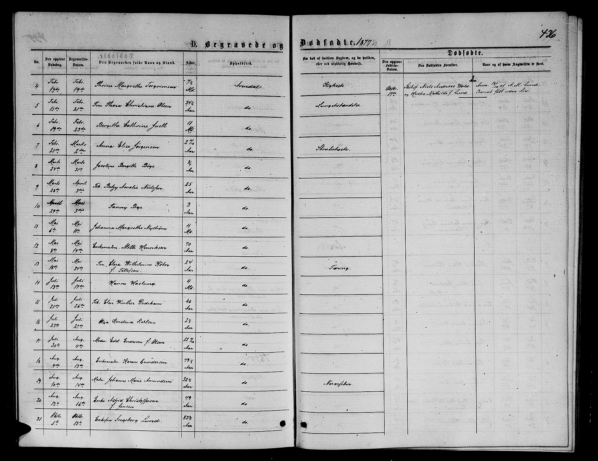 Arendal sokneprestkontor, Trefoldighet, AV/SAK-1111-0040/F/Fb/L0005: Parish register (copy) no. B 5, 1874-1888, p. 436