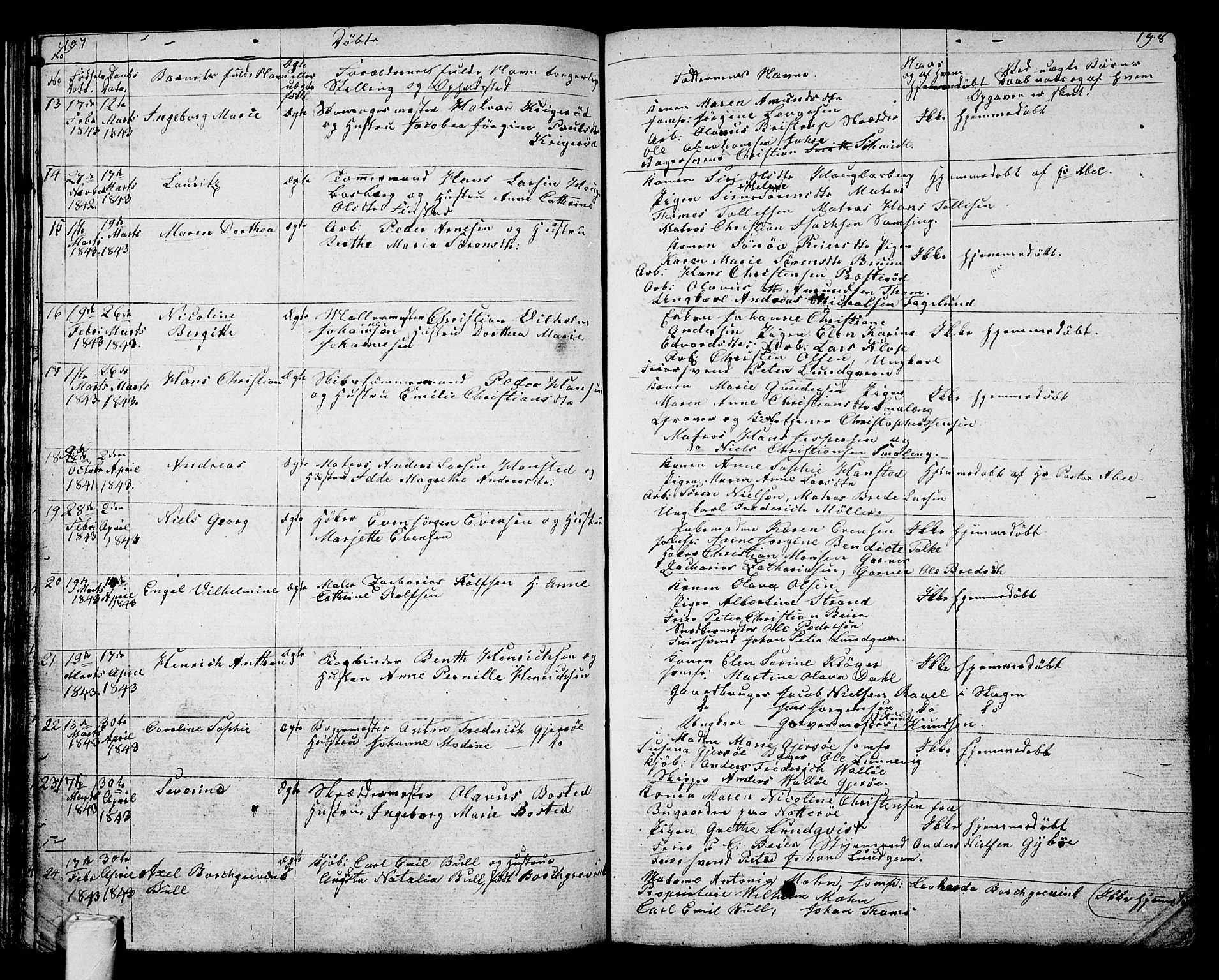 Tønsberg kirkebøker, AV/SAKO-A-330/G/Ga/L0002: Parish register (copy) no. 2, 1827-1854, p. 197-198