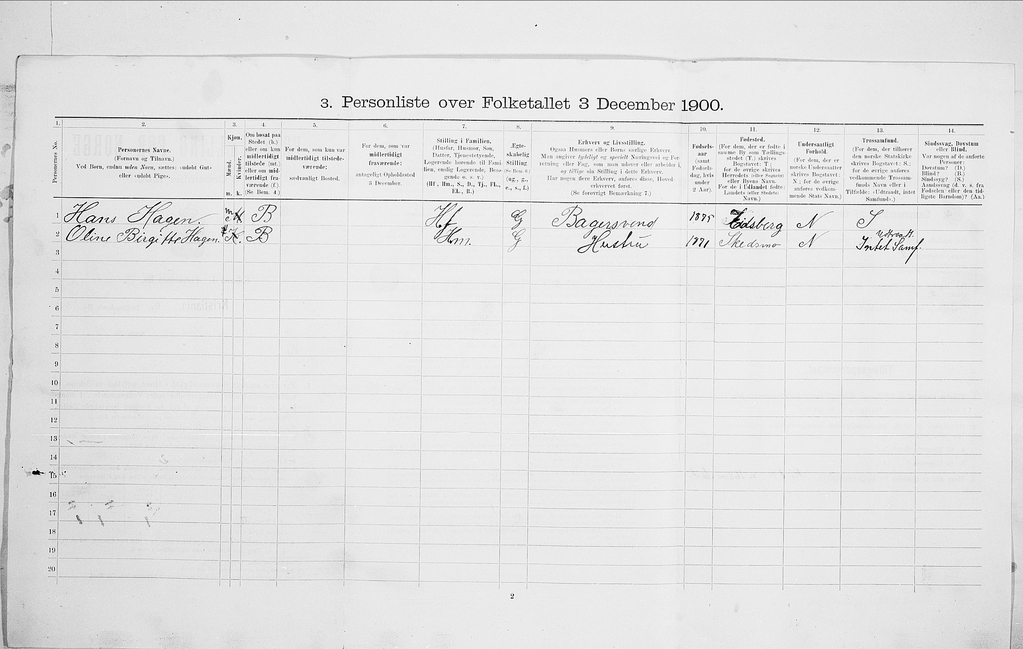 SAO, 1900 census for Kristiania, 1900, p. 74349