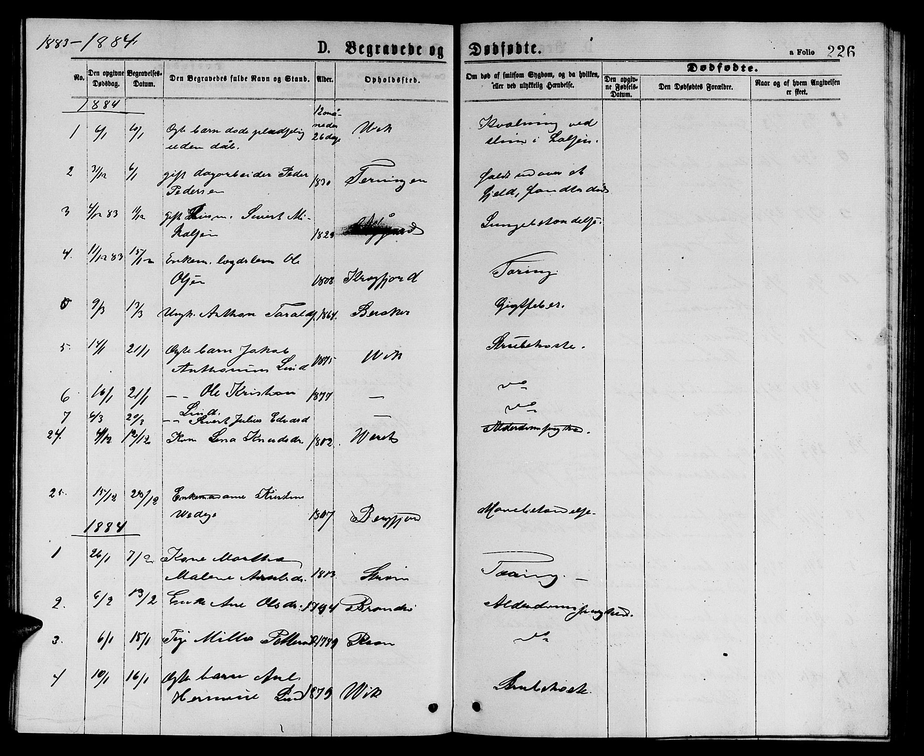 Ministerialprotokoller, klokkerbøker og fødselsregistre - Sør-Trøndelag, SAT/A-1456/657/L0715: Parish register (copy) no. 657C02, 1873-1888, p. 226