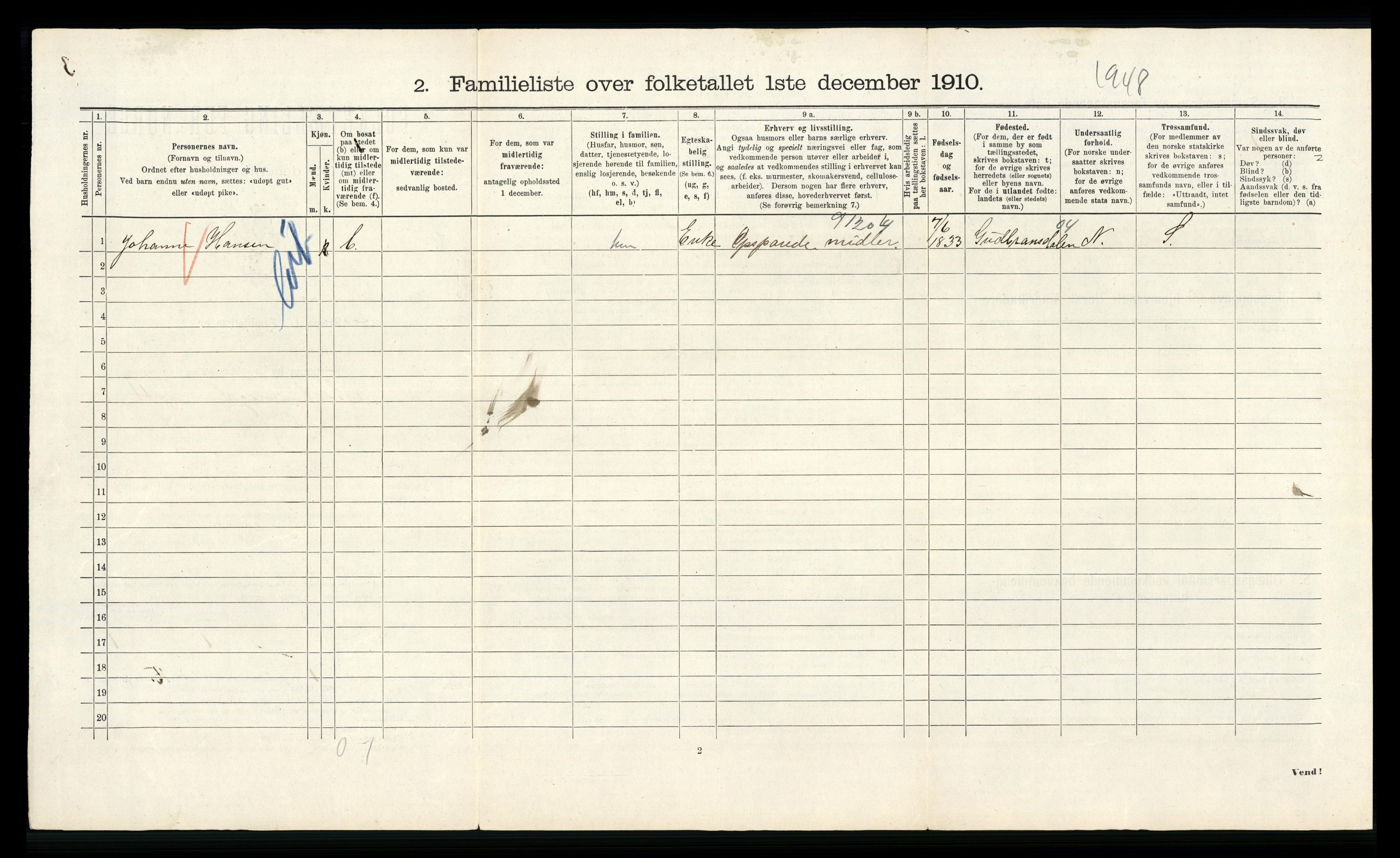 RA, 1910 census for Kristiania, 1910, p. 62724