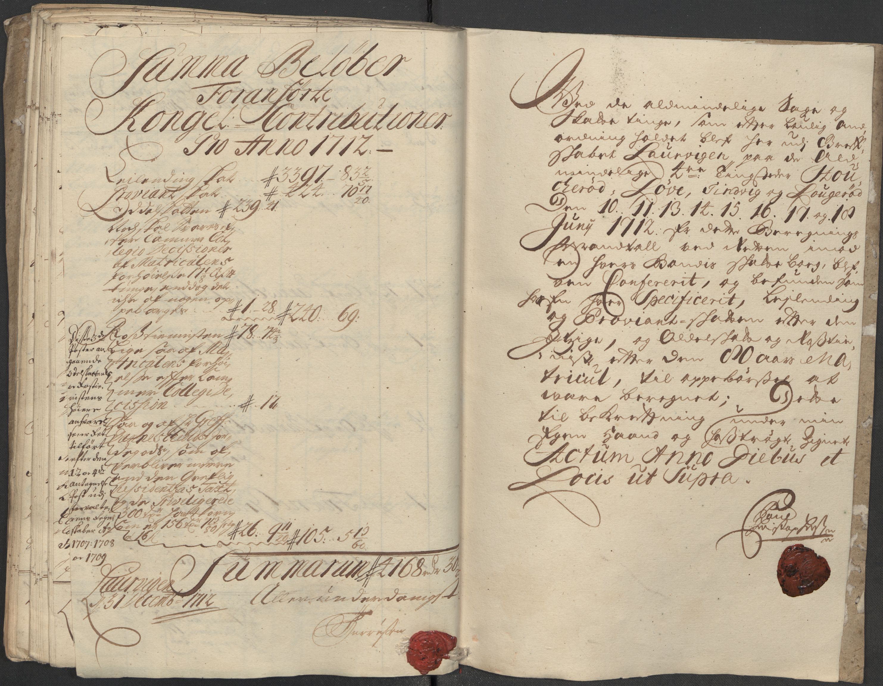 Rentekammeret inntil 1814, Reviderte regnskaper, Fogderegnskap, RA/EA-4092/R33/L1984: Fogderegnskap Larvik grevskap, 1712, p. 146