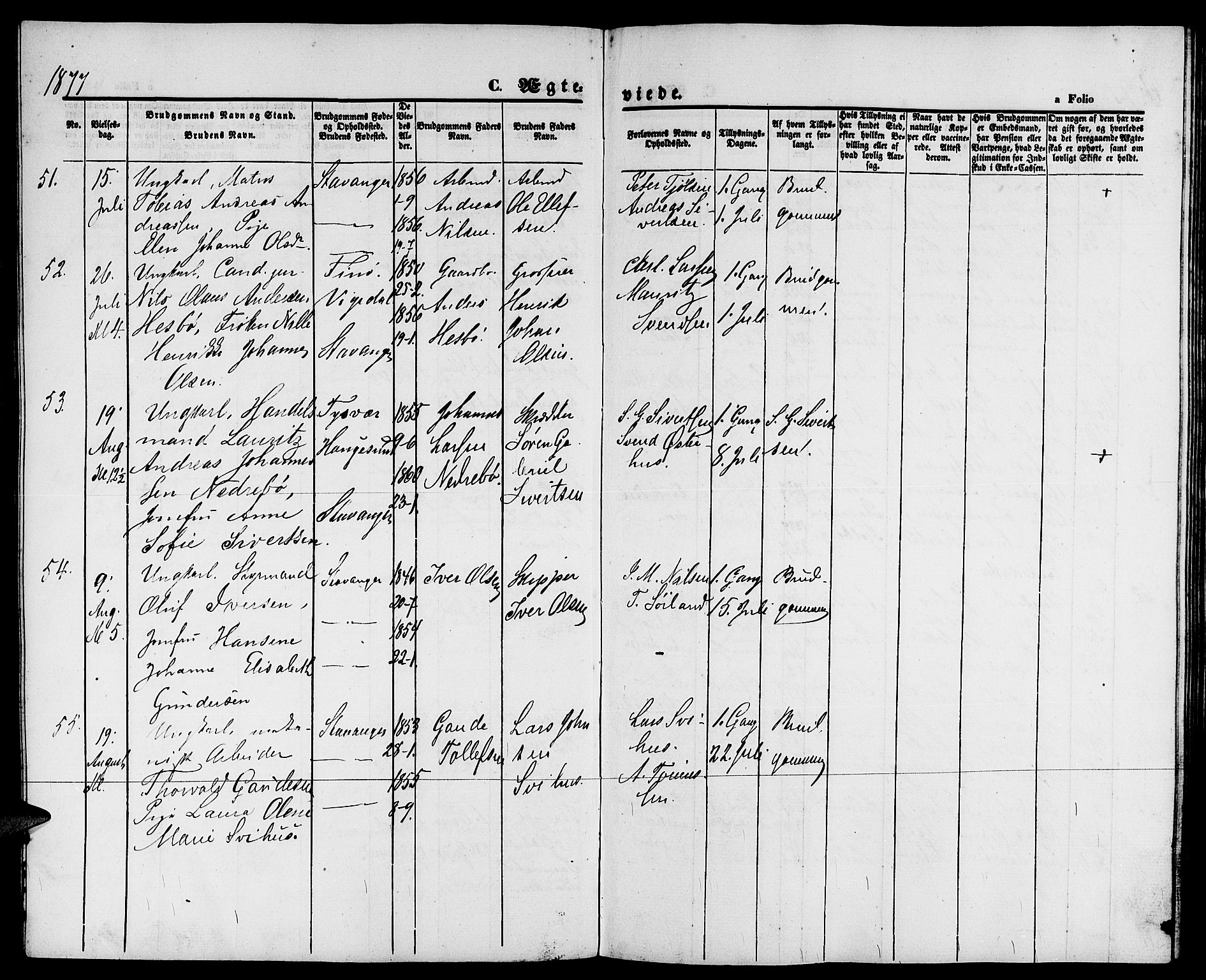 St. Petri sokneprestkontor, AV/SAST-A-101813/001/30/30BB/L0003: Parish register (copy) no. B 3, 1873-1885