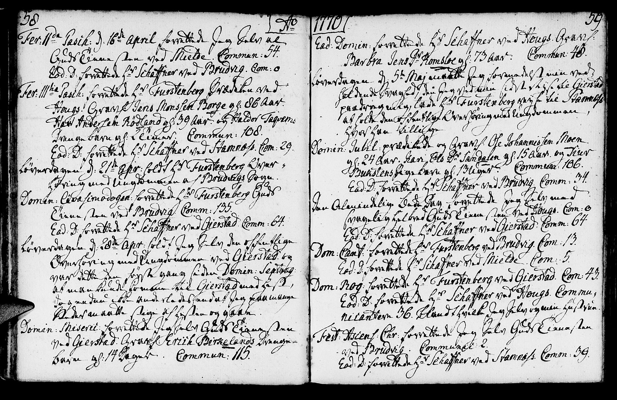 Haus sokneprestembete, AV/SAB-A-75601/H/Haa: Parish register (official) no. A 9, 1767-1781, p. 58-59