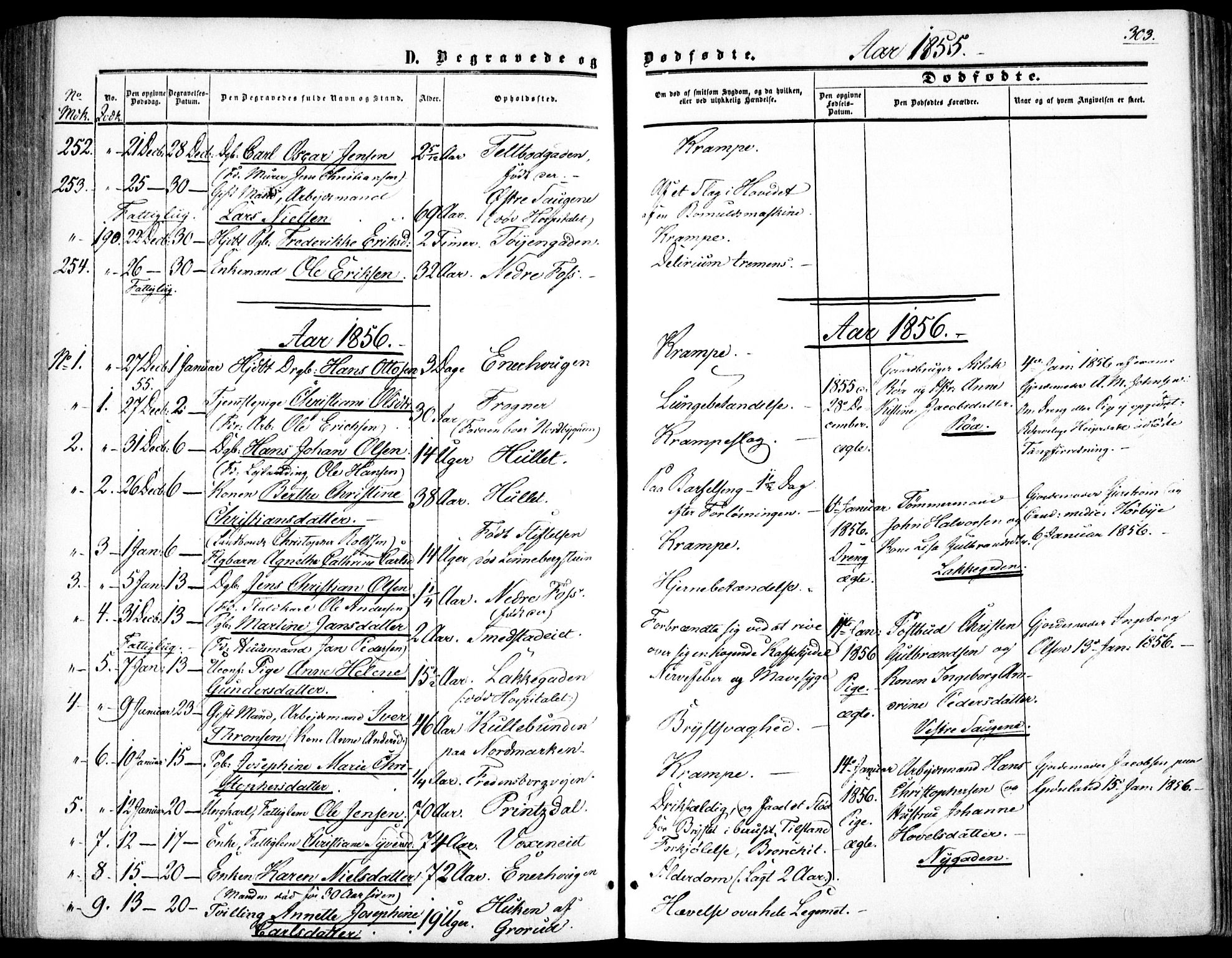 Vestre Aker prestekontor Kirkebøker, SAO/A-10025/F/Fa/L0002: Parish register (official) no. 2, 1855-1877, p. 303
