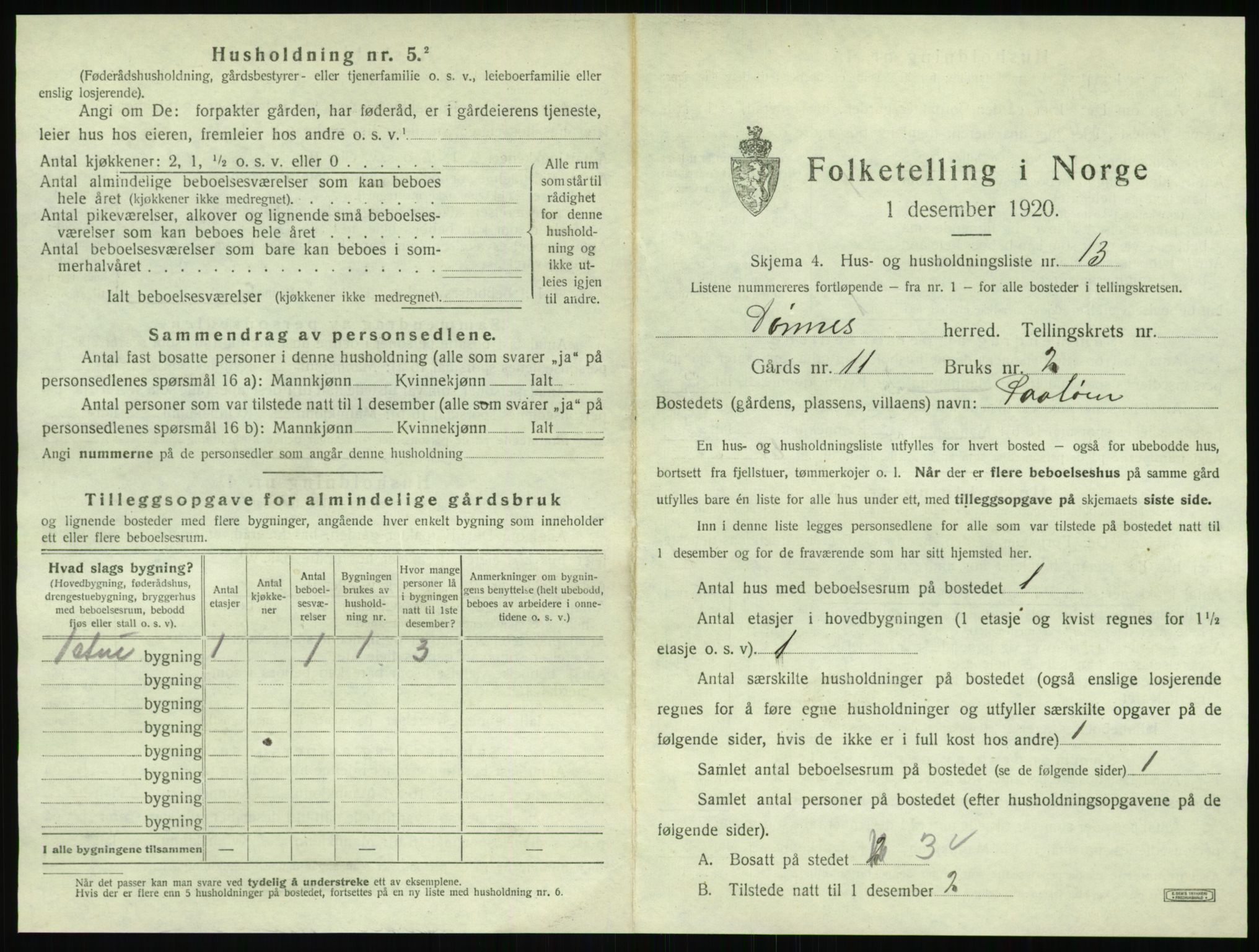 SAT, 1920 census for Dønnes, 1920, p. 562