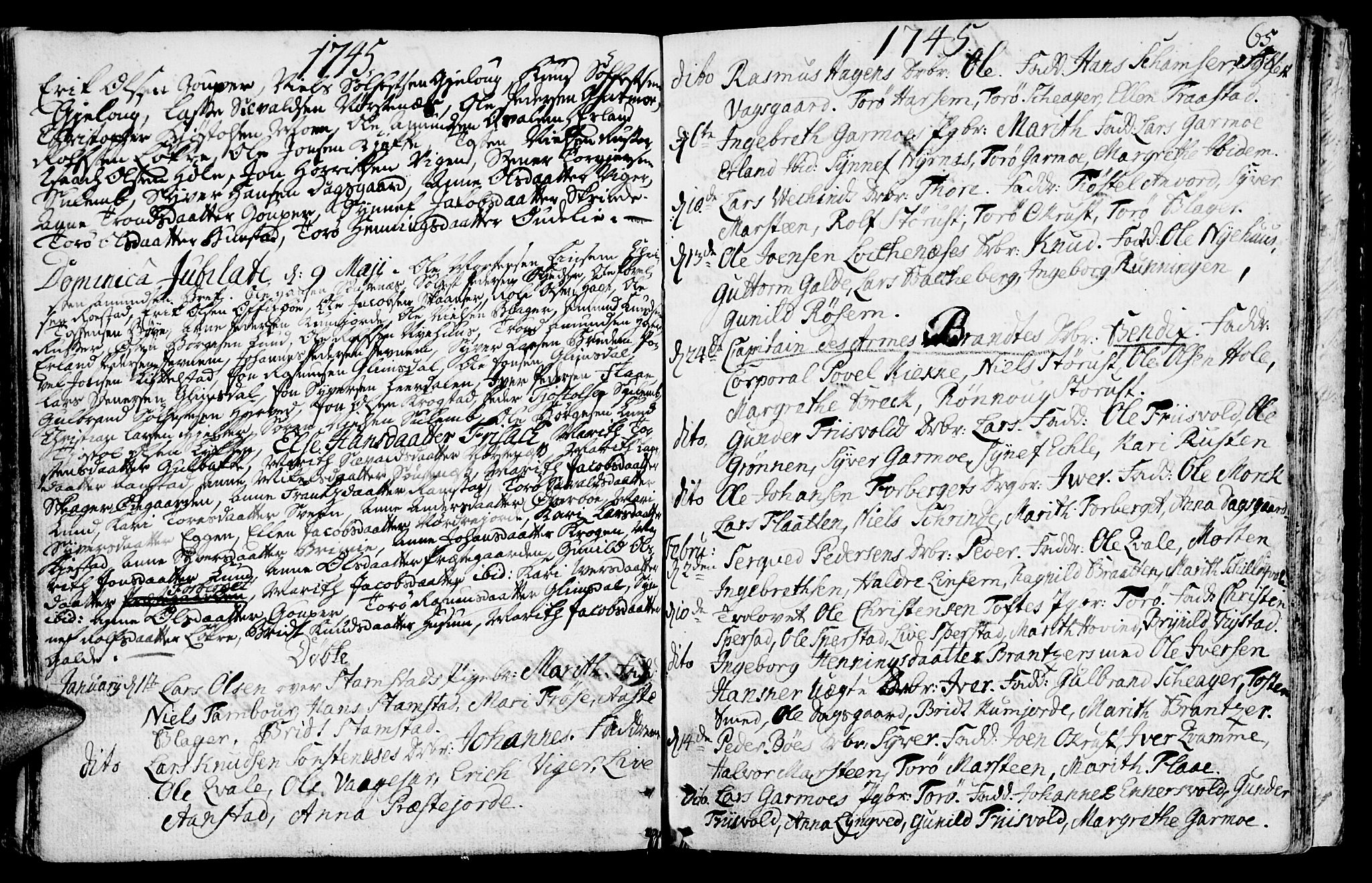 Lom prestekontor, SAH/PREST-070/K/L0001: Parish register (official) no. 1, 1733-1748, p. 65