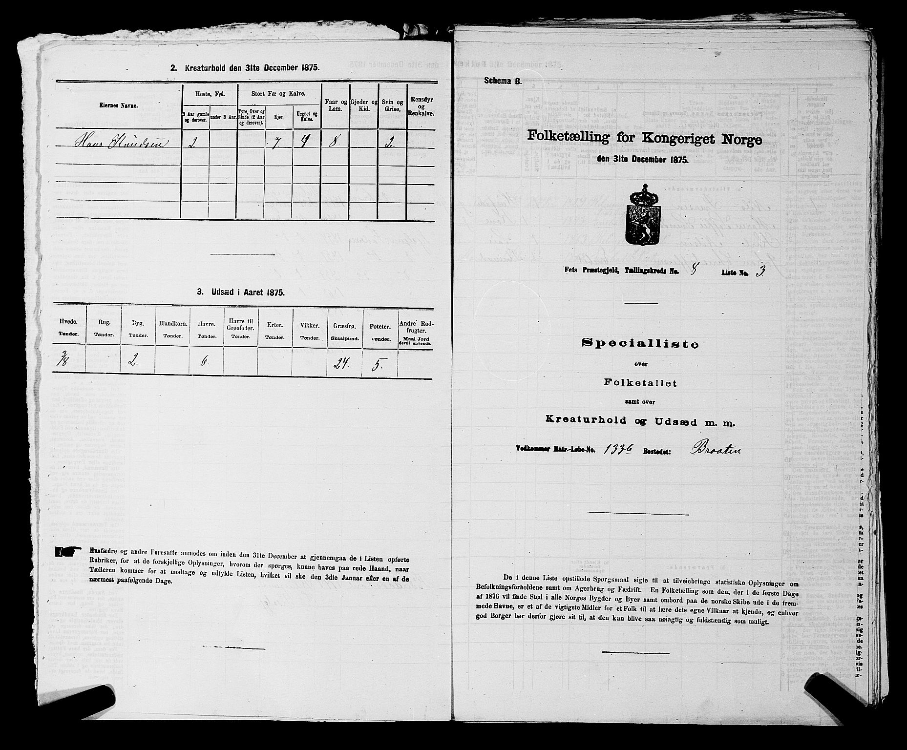 RA, 1875 census for 0227P Fet, 1875, p. 1155