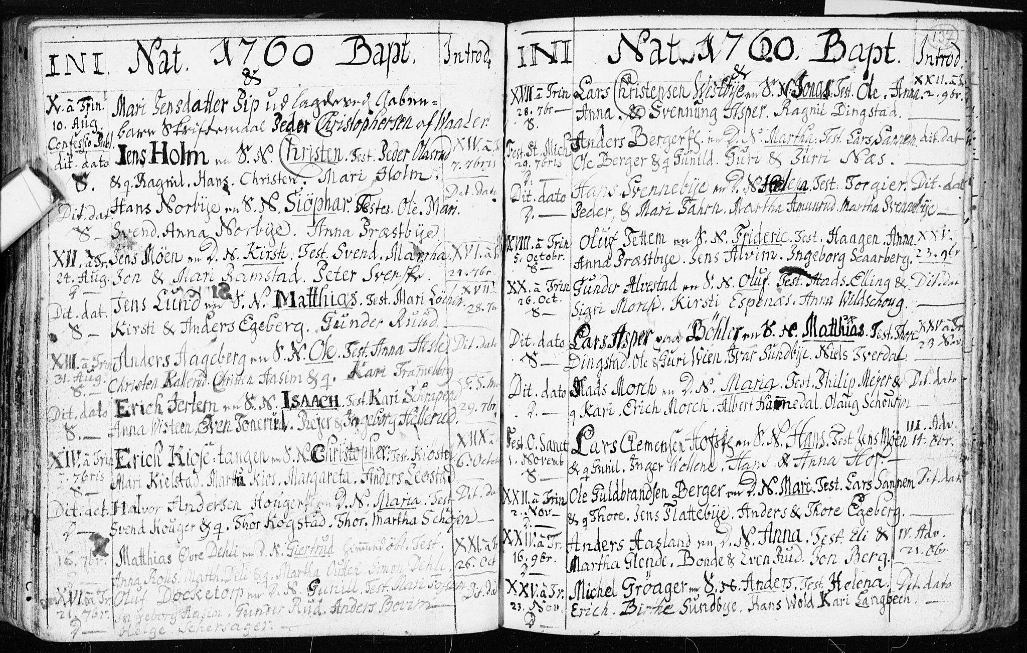 Spydeberg prestekontor Kirkebøker, AV/SAO-A-10924/F/Fa/L0002: Parish register (official) no. I 2, 1739-1780, p. 137