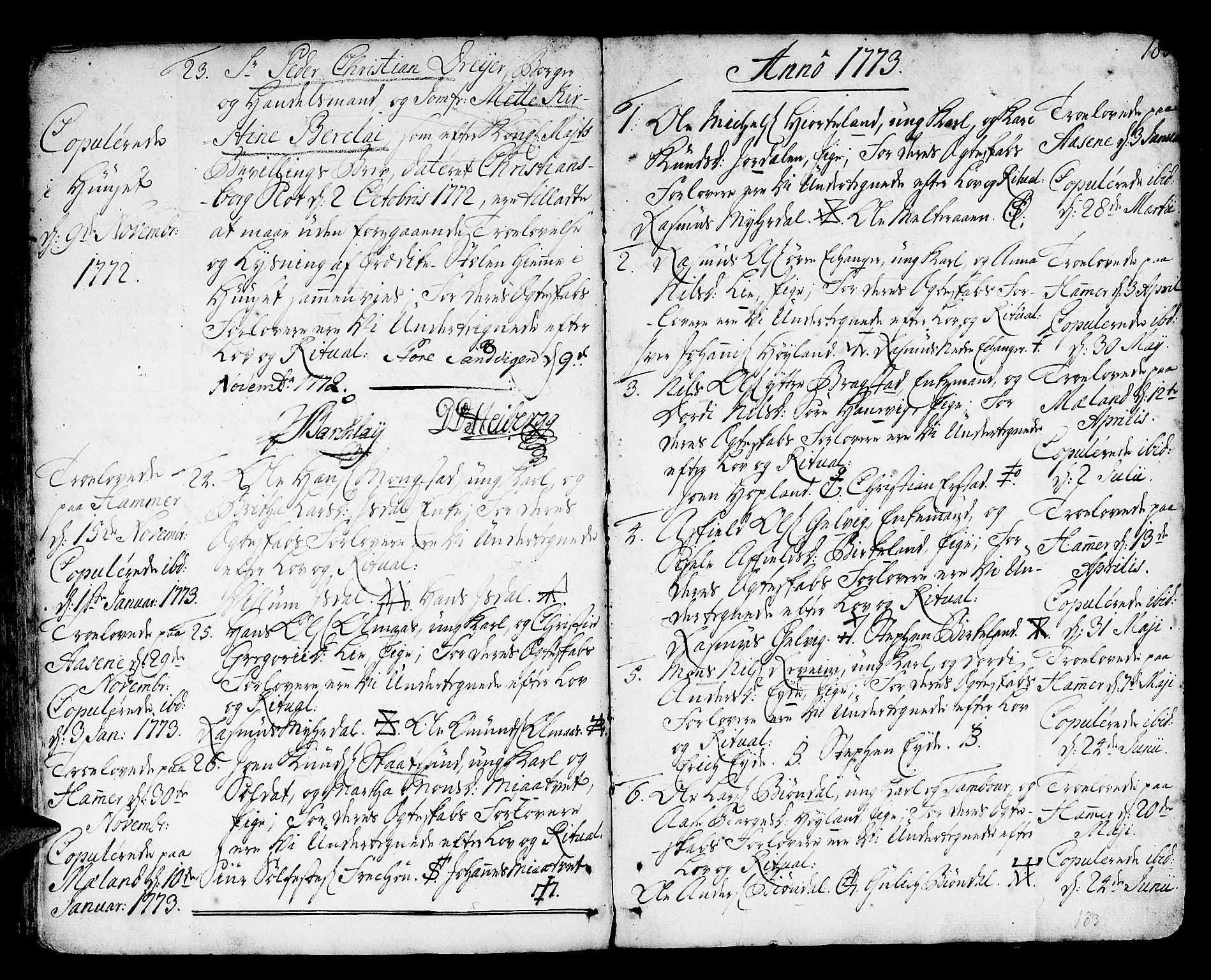 Hamre sokneprestembete, SAB/A-75501/H/Ha/Haa/Haaa/L0007: Parish register (official) no. A 7, 1762-1777, p. 183