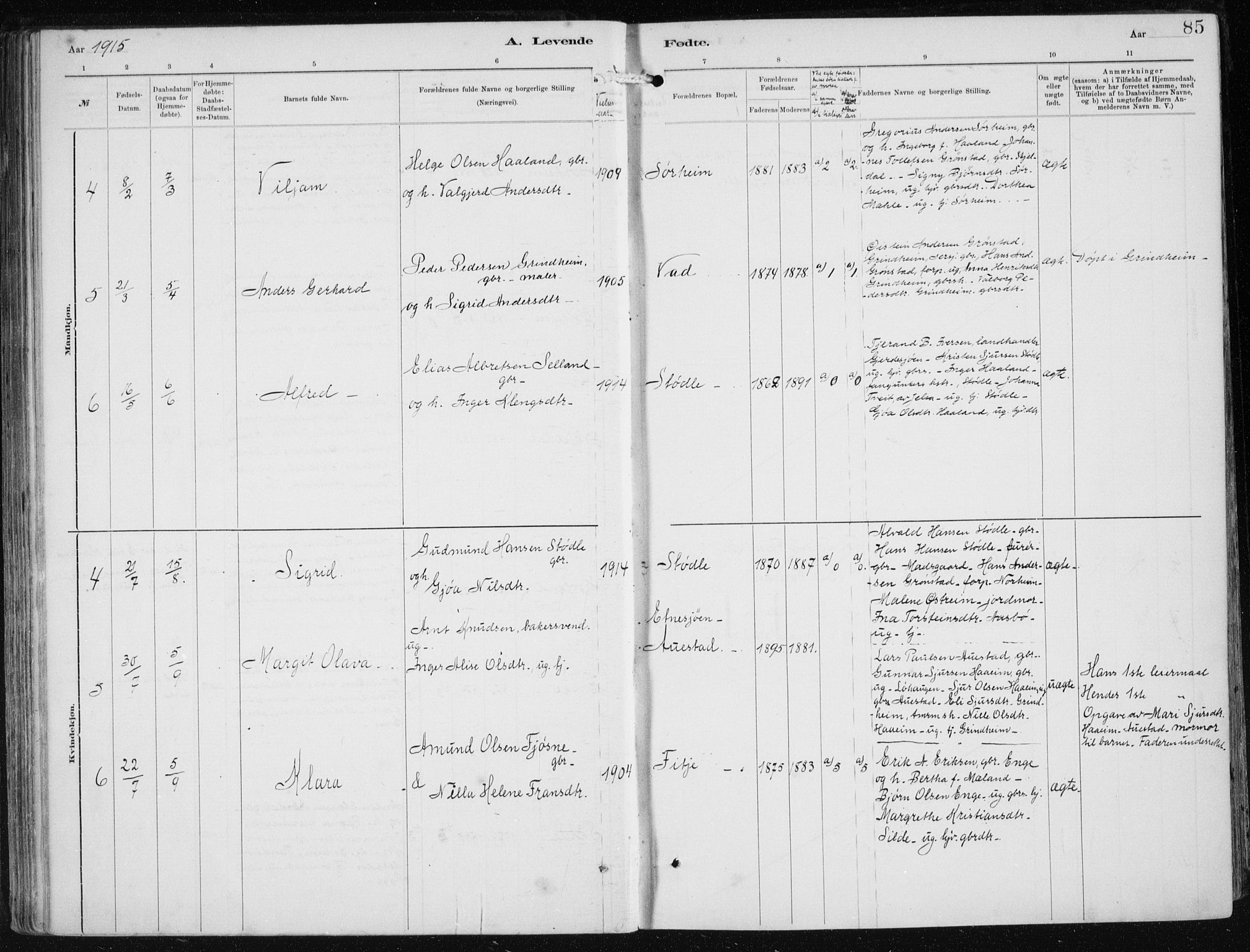 Etne sokneprestembete, AV/SAB-A-75001/H/Haa: Parish register (official) no. B  1, 1879-1919, p. 85