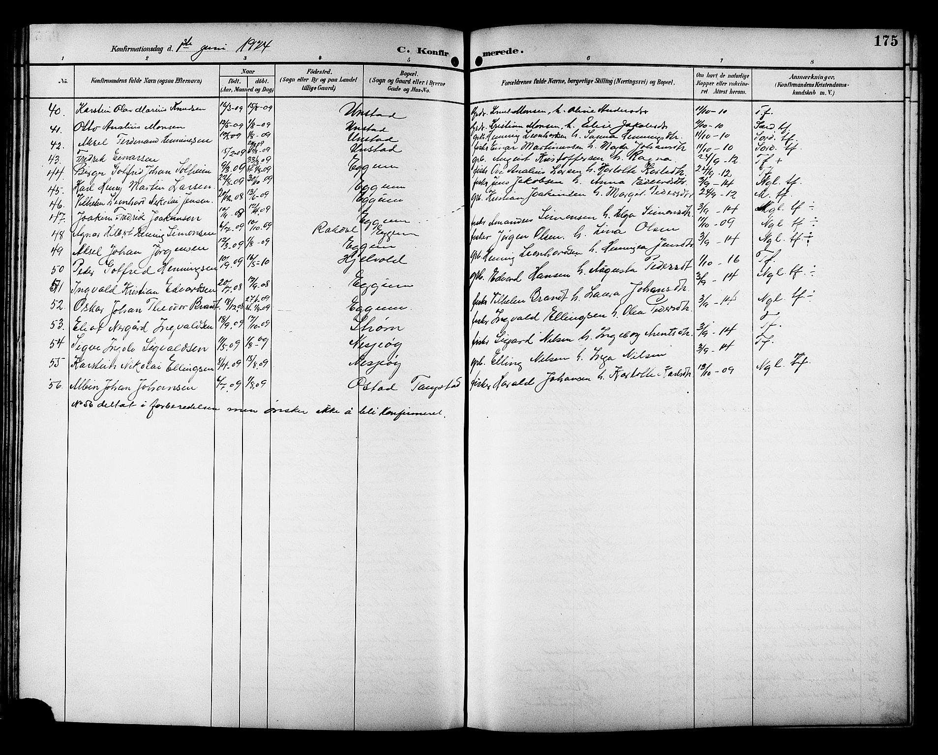 Ministerialprotokoller, klokkerbøker og fødselsregistre - Nordland, SAT/A-1459/880/L1141: Parish register (copy) no. 880C03, 1893-1928, p. 175