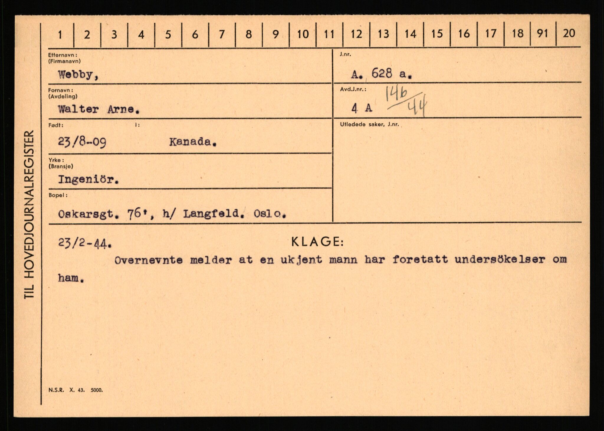 Statspolitiet - Hovedkontoret / Osloavdelingen, AV/RA-S-1329/C/Ca/L0016: Uberg - Øystese, 1943-1945, p. 2008